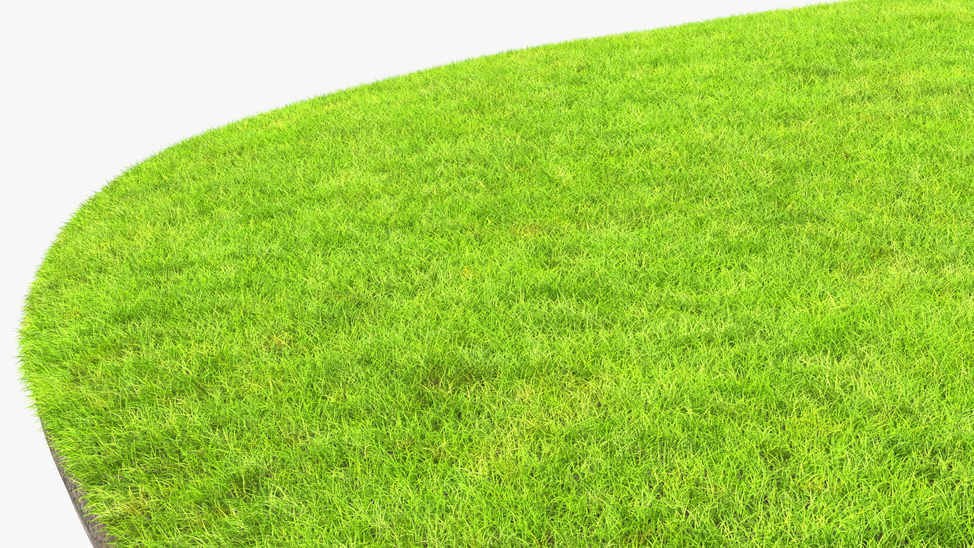 3D model Rock Round Cross Section with Green Grass Fur