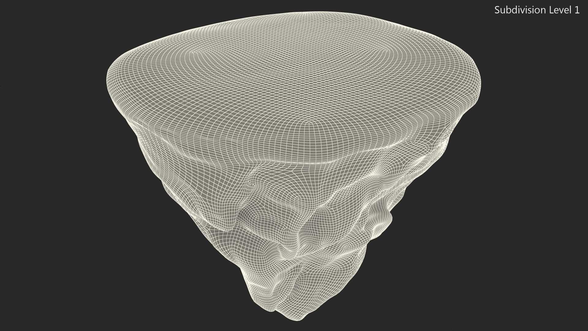 3D model Rock Round Cross Section with Green Grass Fur