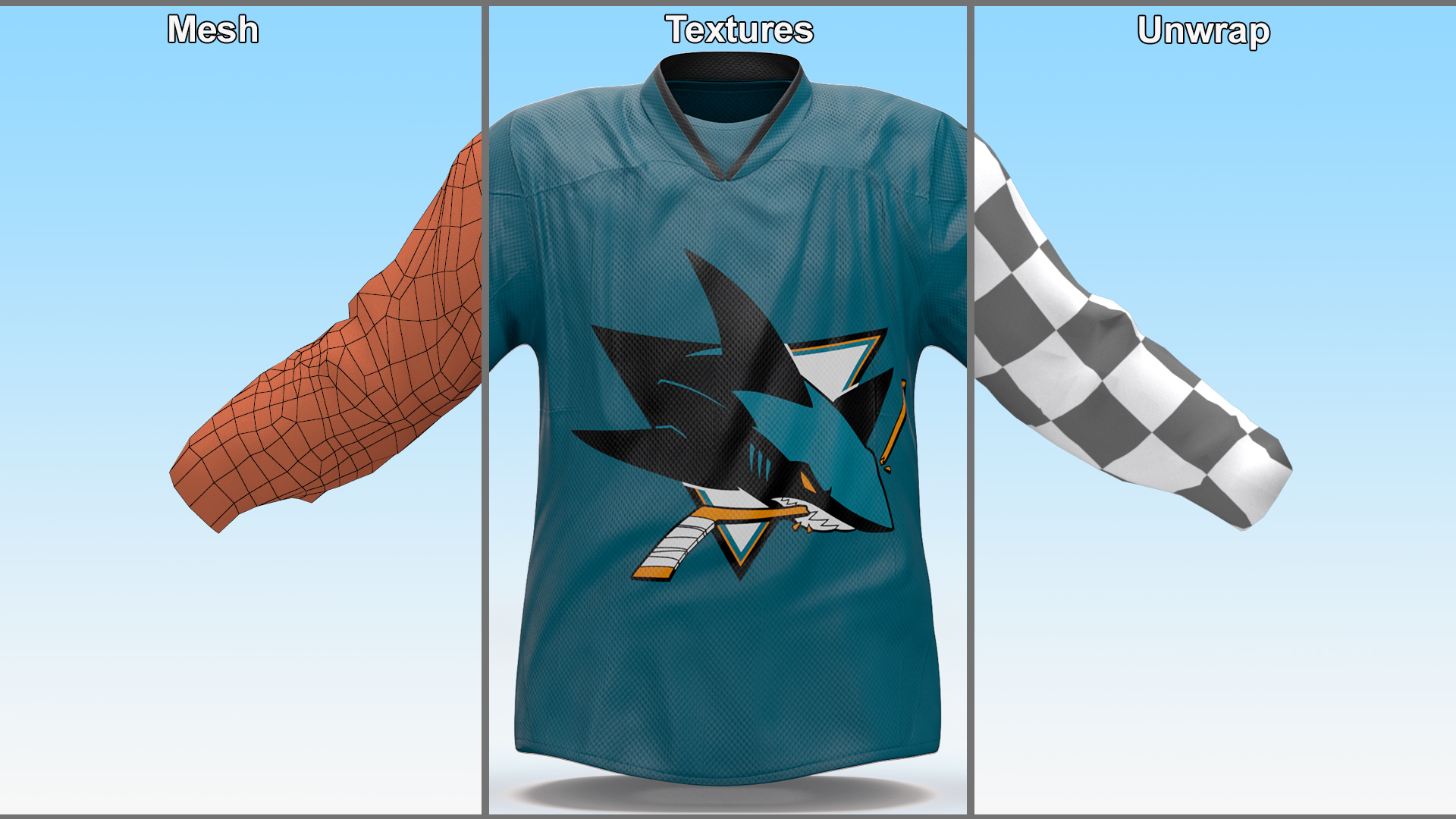 Hockey Jersey San Jose Sharks 3D model