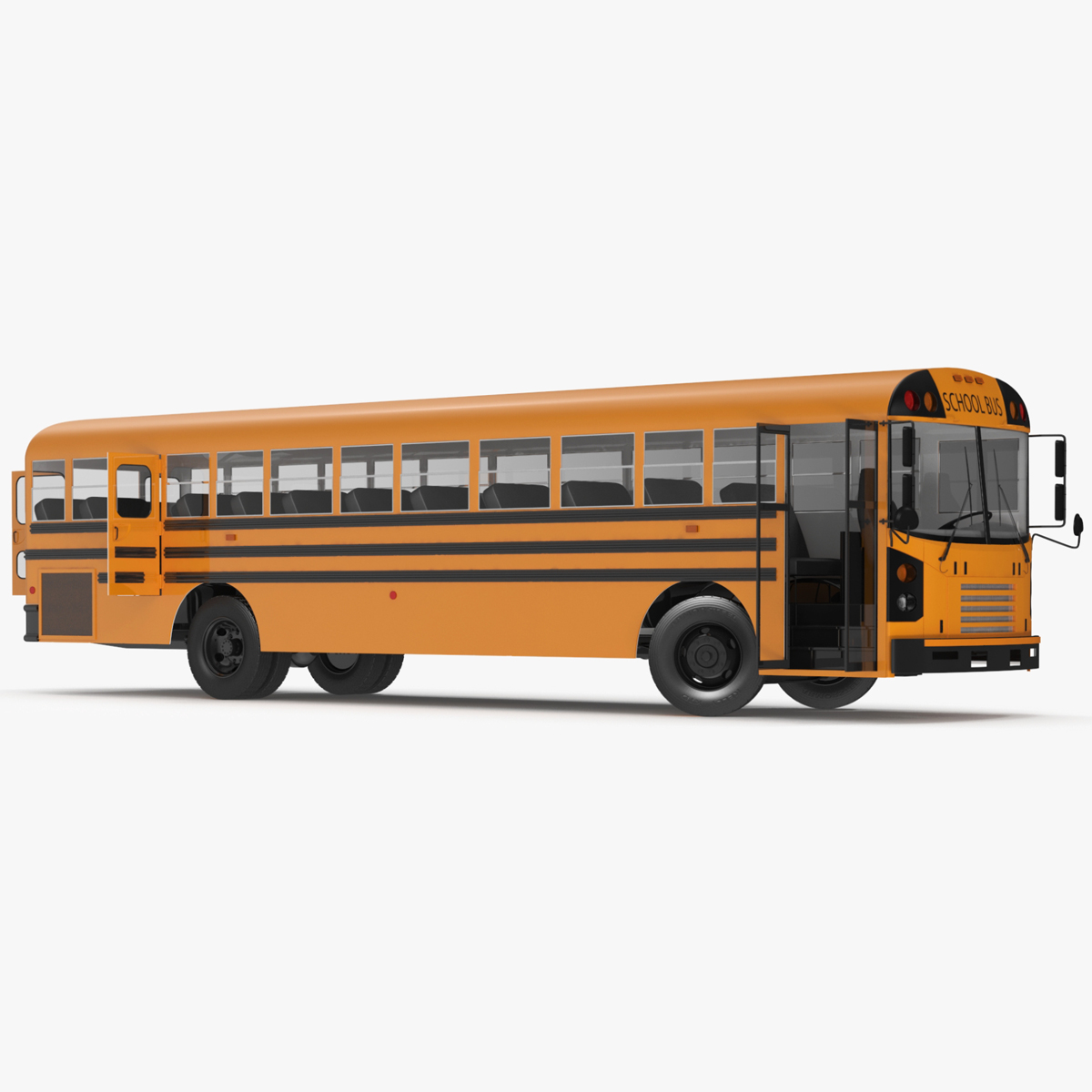 3D model Electric School Bus Rigged for Maya