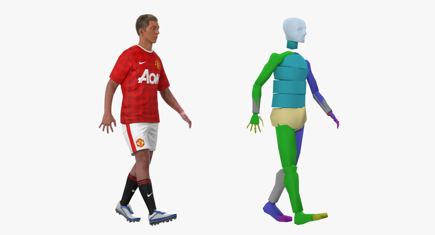 Soccer or Football Player Manchester United Rigged 2 3D