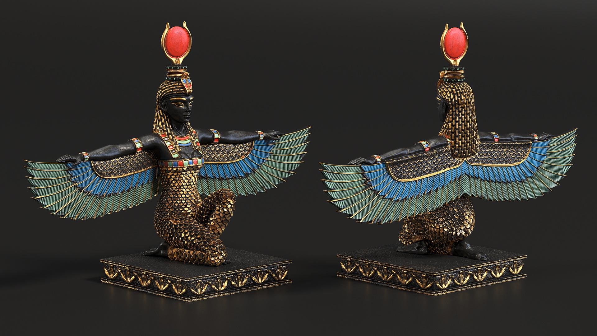 3D model Egypt Goddess Isis Statue