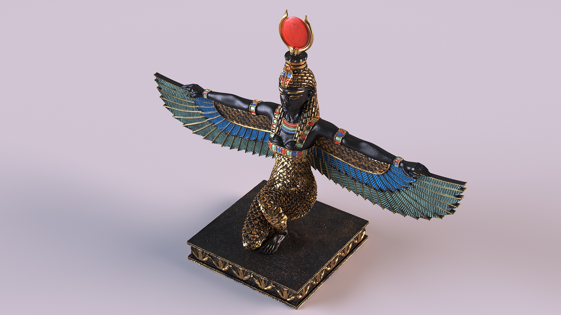 3D model Egypt Goddess Isis Statue