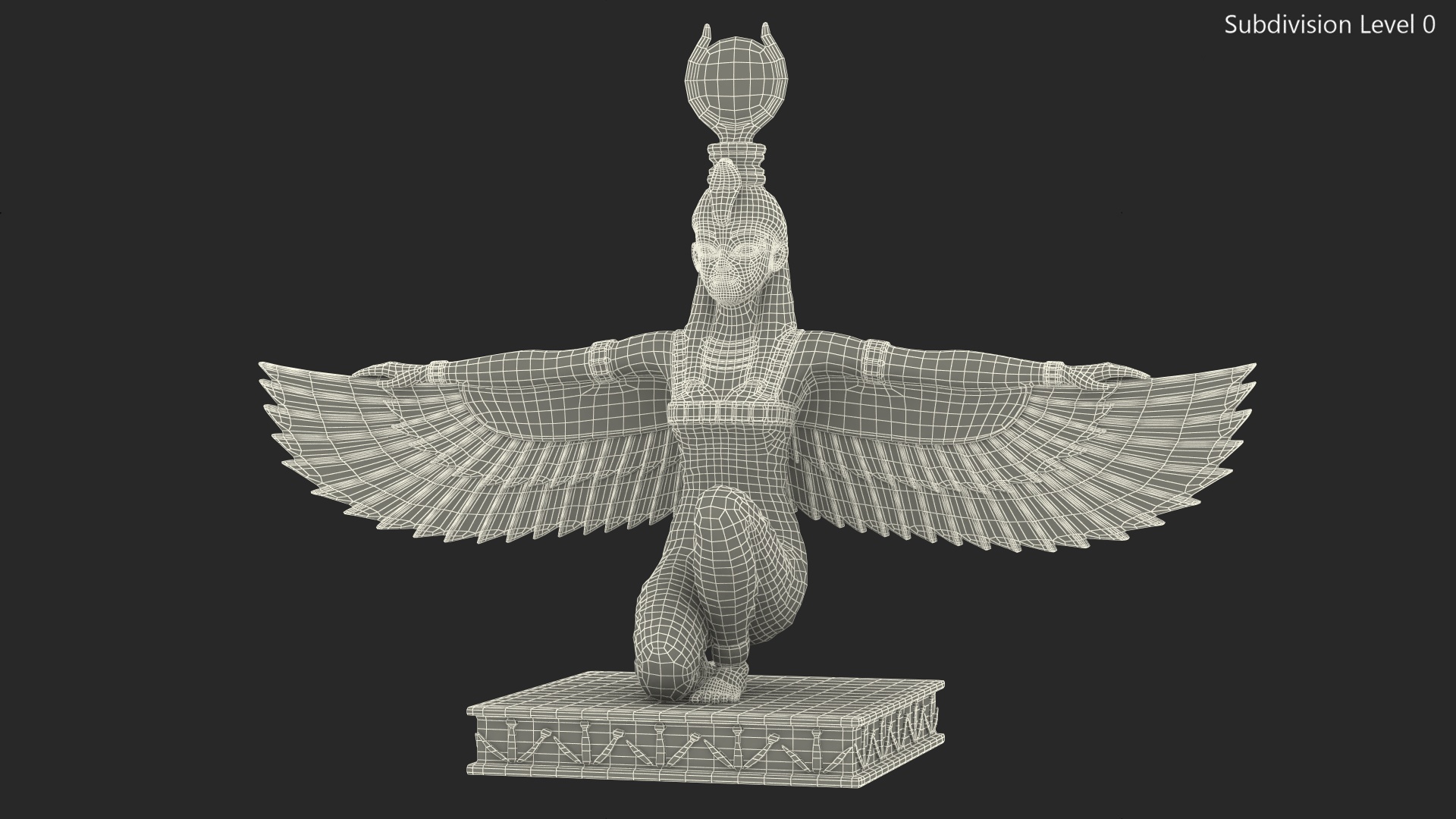 3D model Egypt Goddess Isis Statue