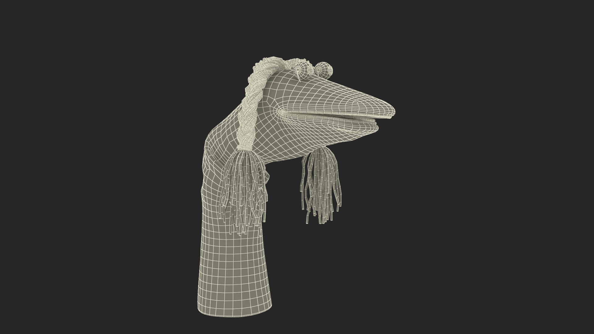 3D Striped Sock Puppet Girl Rigged