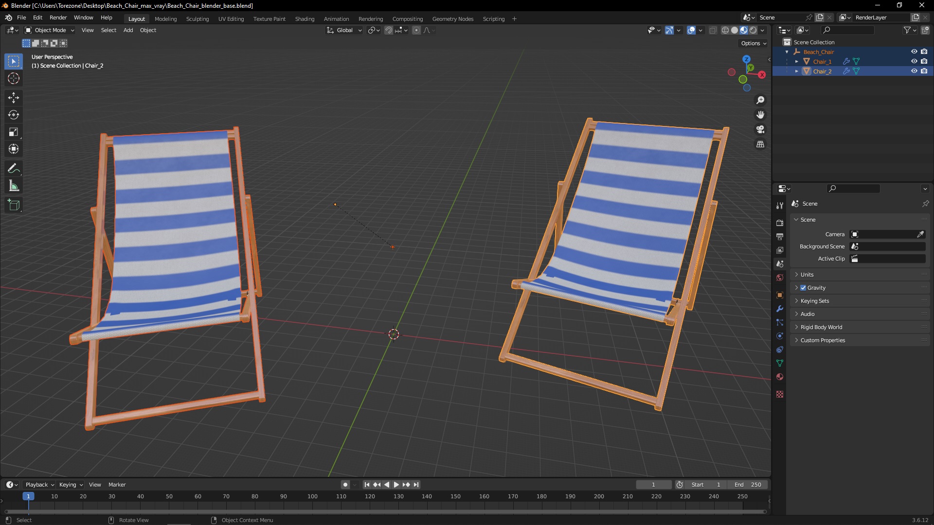 3D Beach Chair