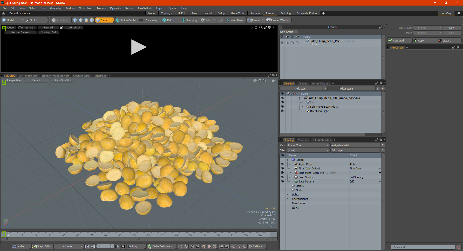 3D model Split Mung Bean Pile