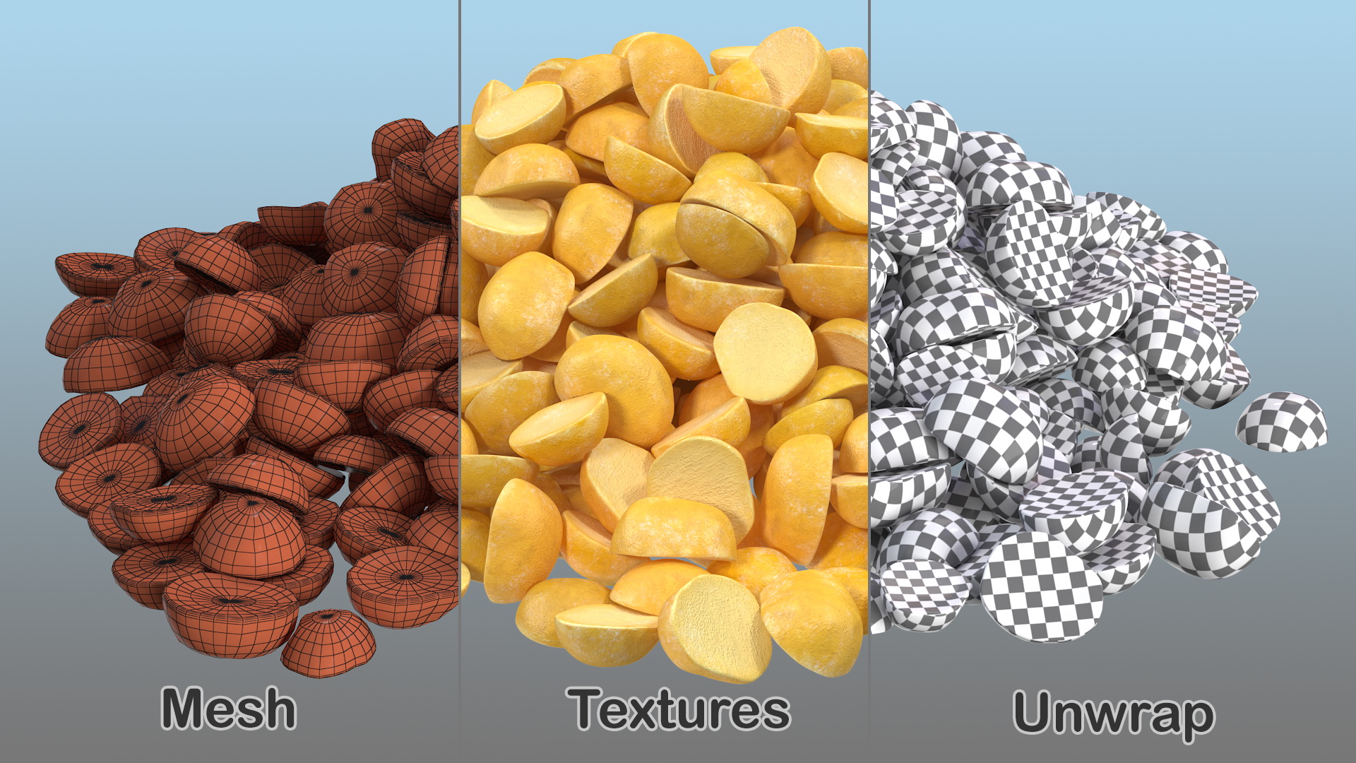 3D model Split Mung Bean Pile