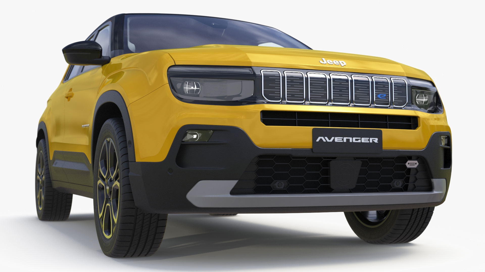 3D model Crossover Jeep Avenger Yellow Simplified