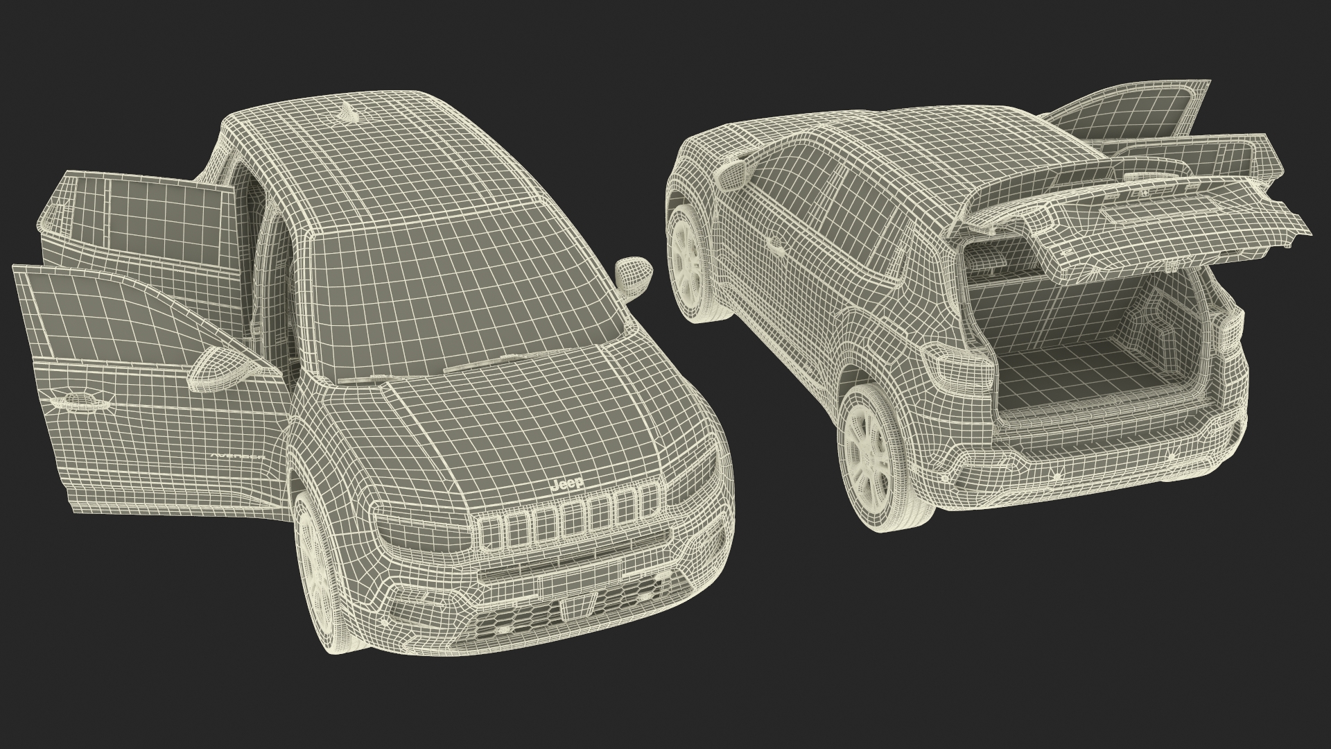 3D model Crossover Jeep Avenger Yellow Simplified