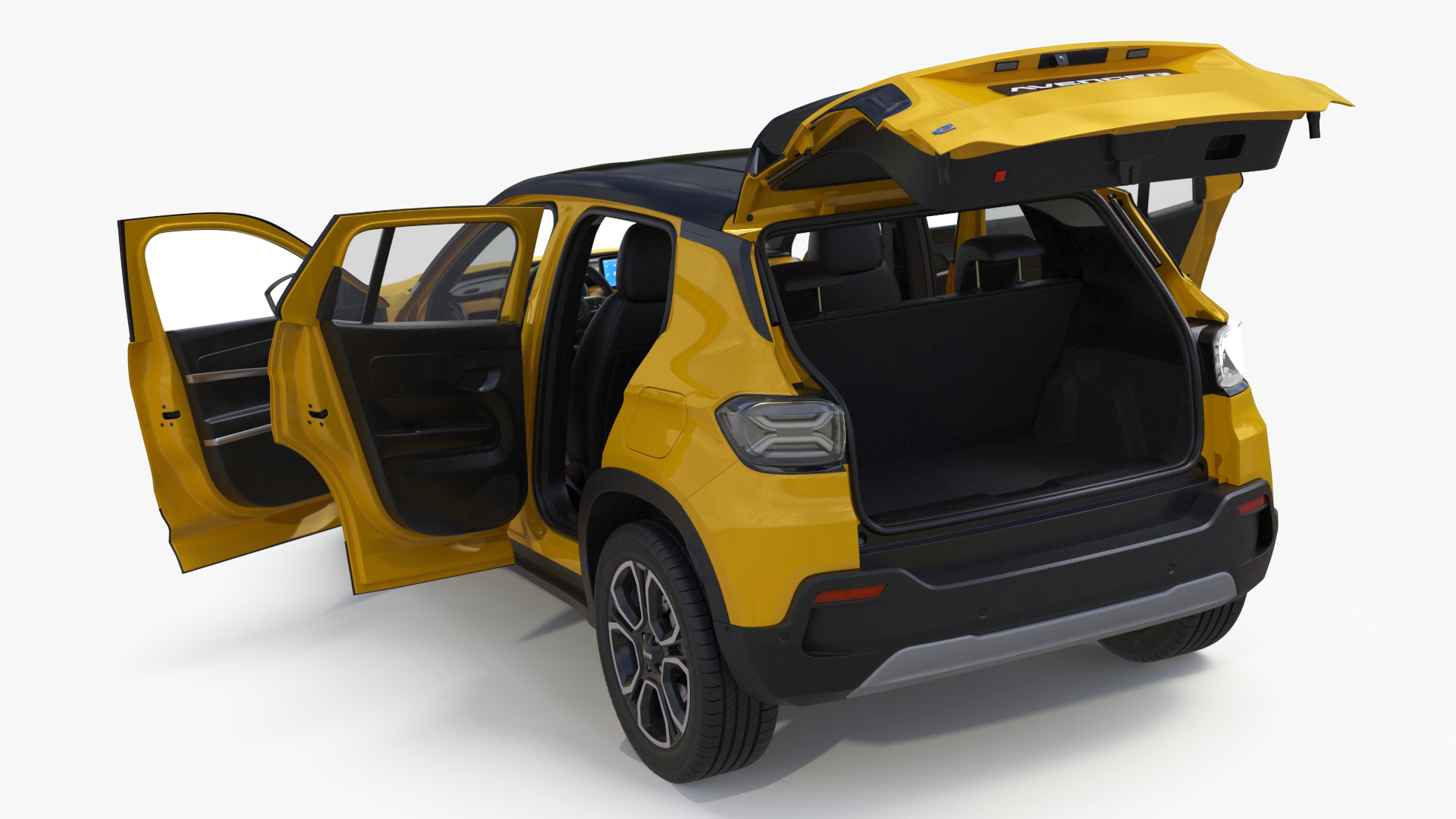 3D model Crossover Jeep Avenger Yellow Simplified