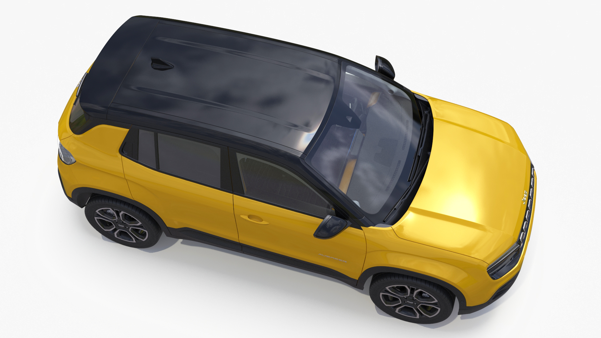 3D model Crossover Jeep Avenger Yellow Simplified