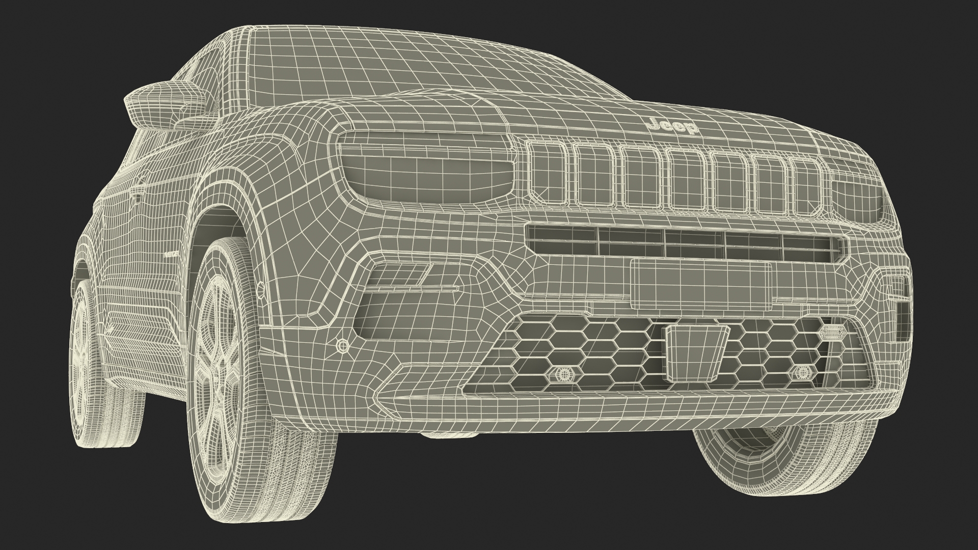 3D model Crossover Jeep Avenger Yellow Simplified