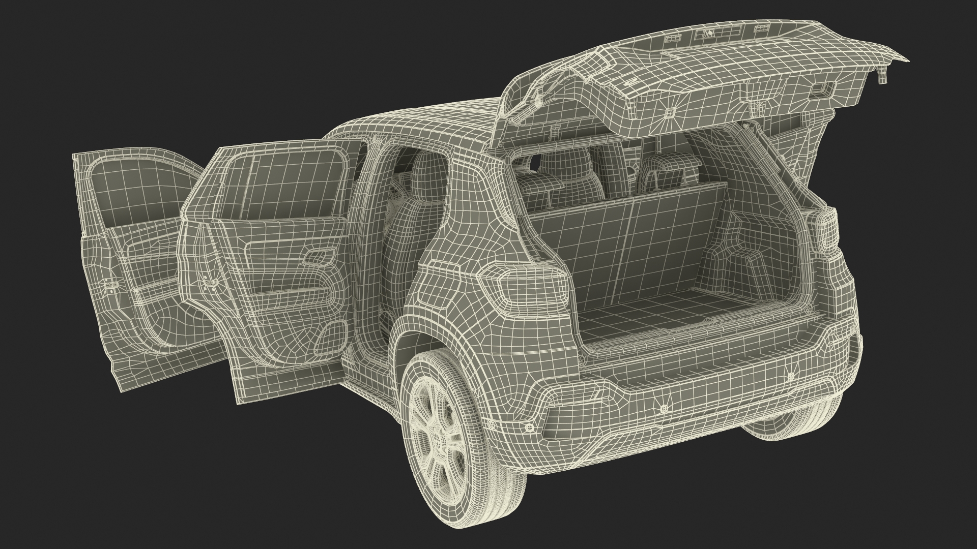 3D model Crossover Jeep Avenger Yellow Simplified