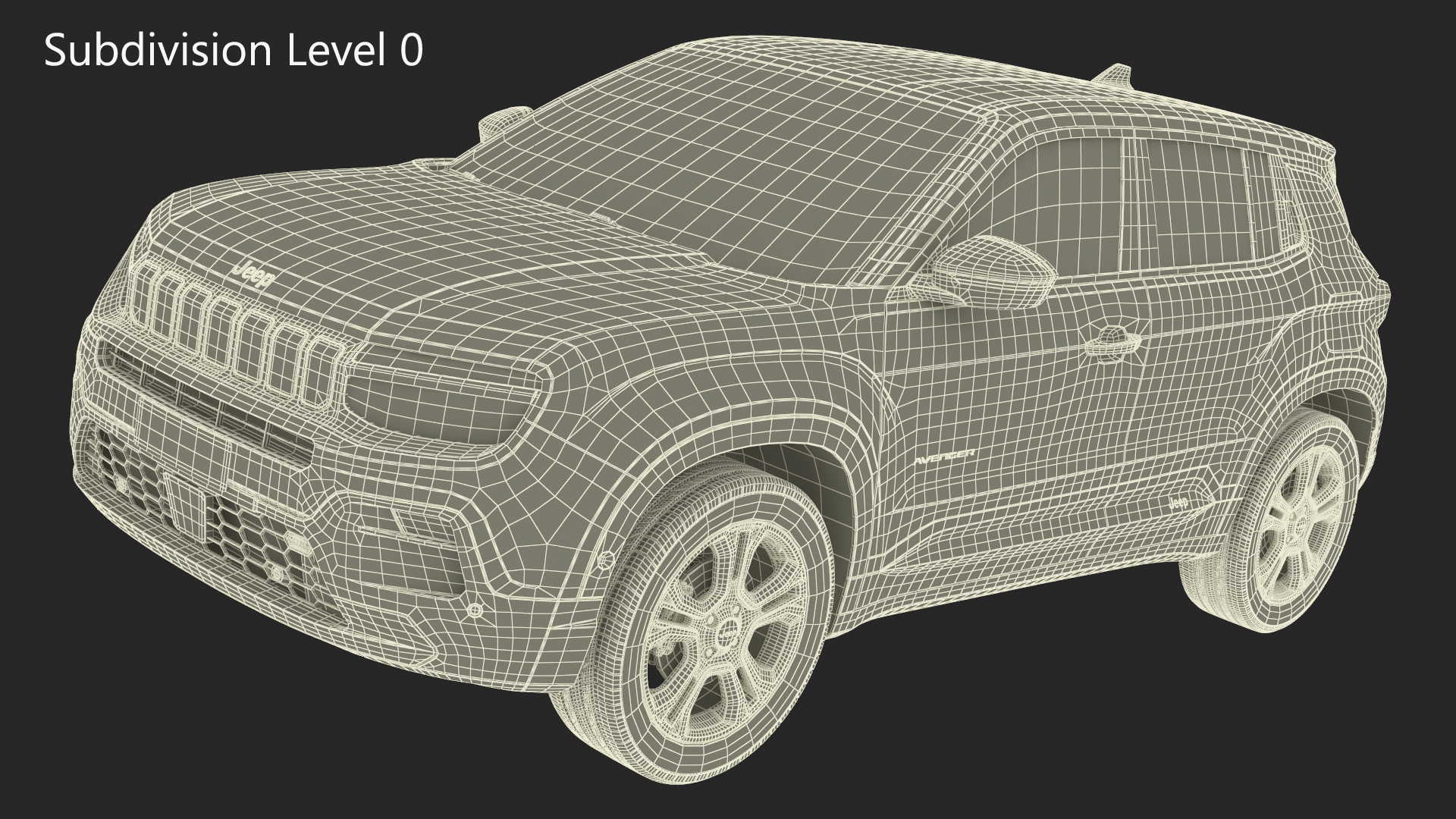 3D model Crossover Jeep Avenger Yellow Simplified