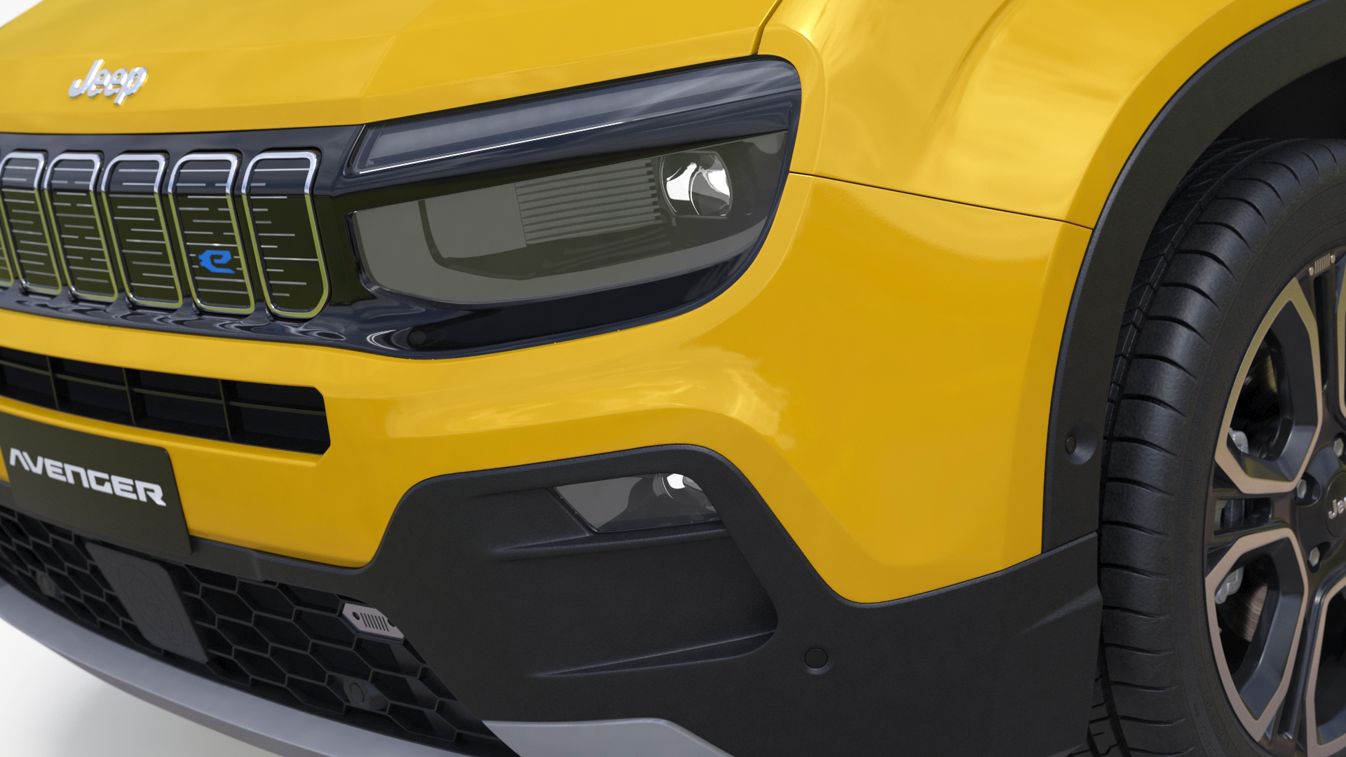 3D model Crossover Jeep Avenger Yellow Simplified