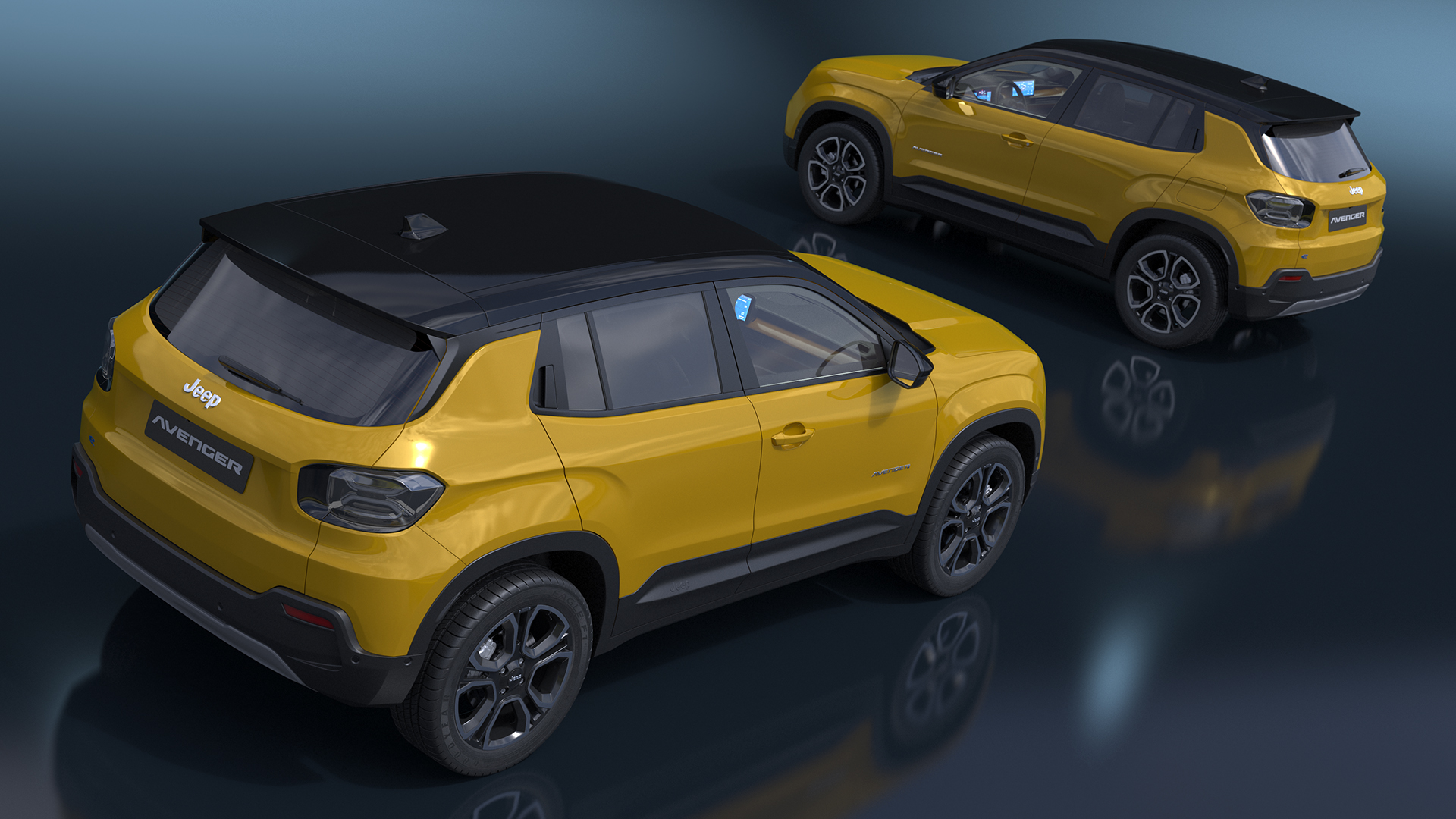 3D model Crossover Jeep Avenger Yellow Simplified