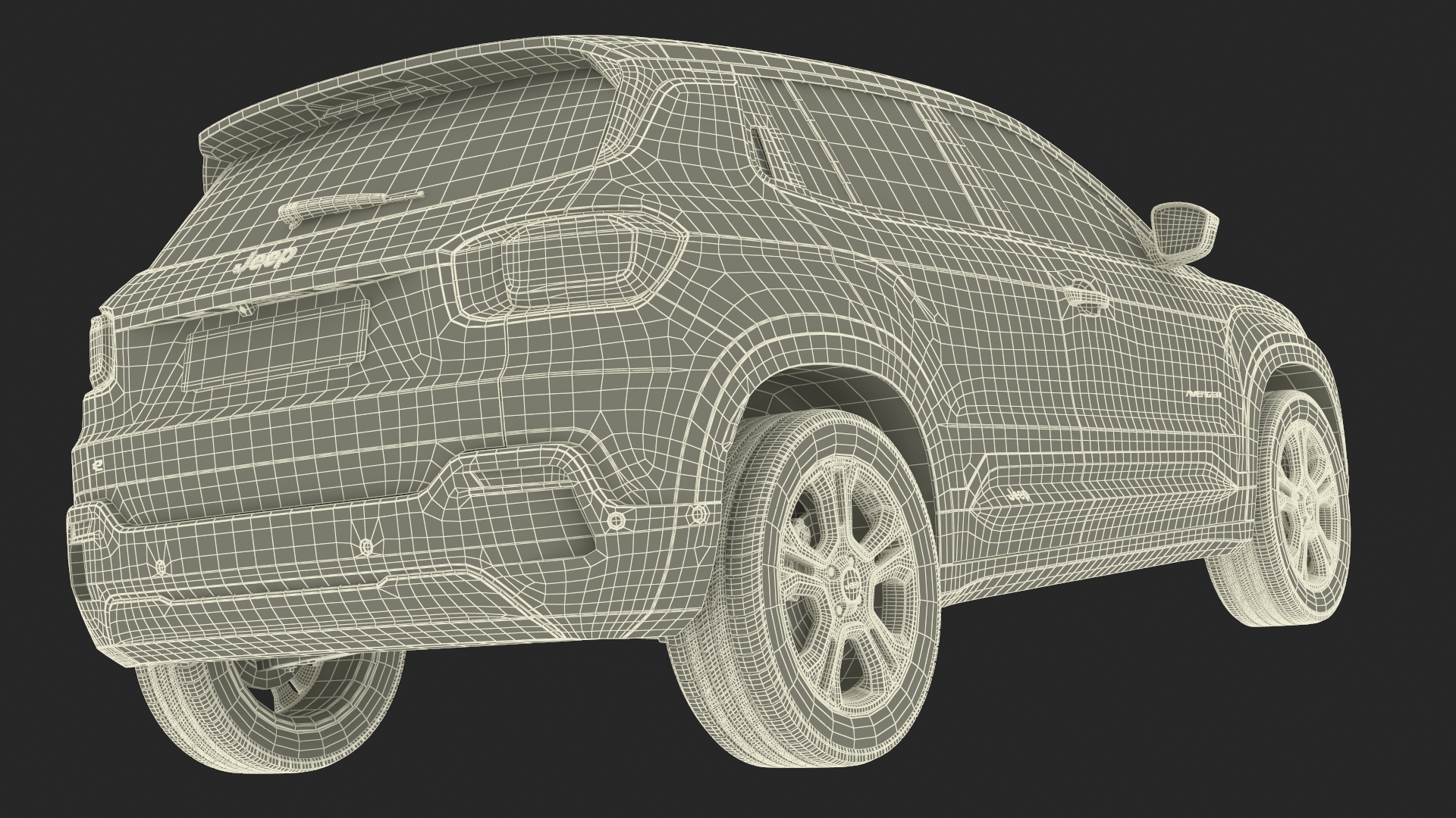 3D model Crossover Jeep Avenger Yellow Simplified