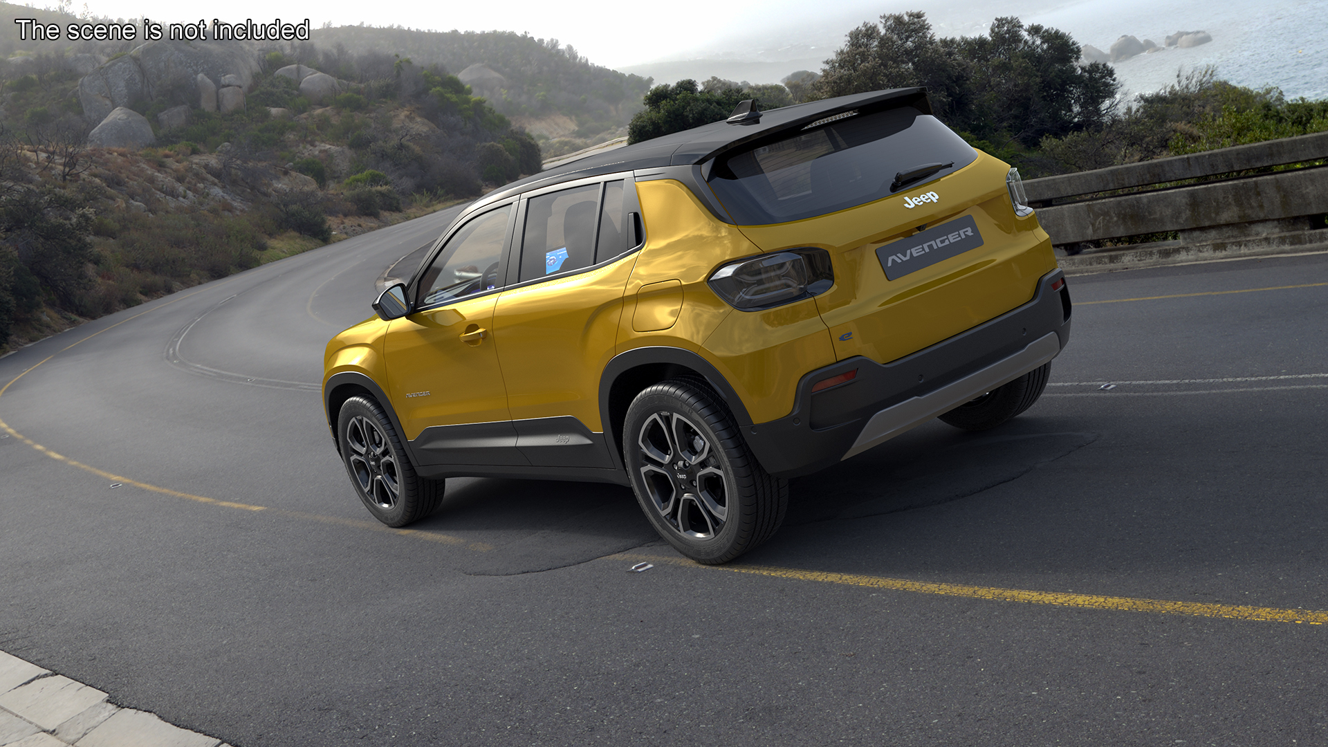 3D model Crossover Jeep Avenger Yellow Simplified