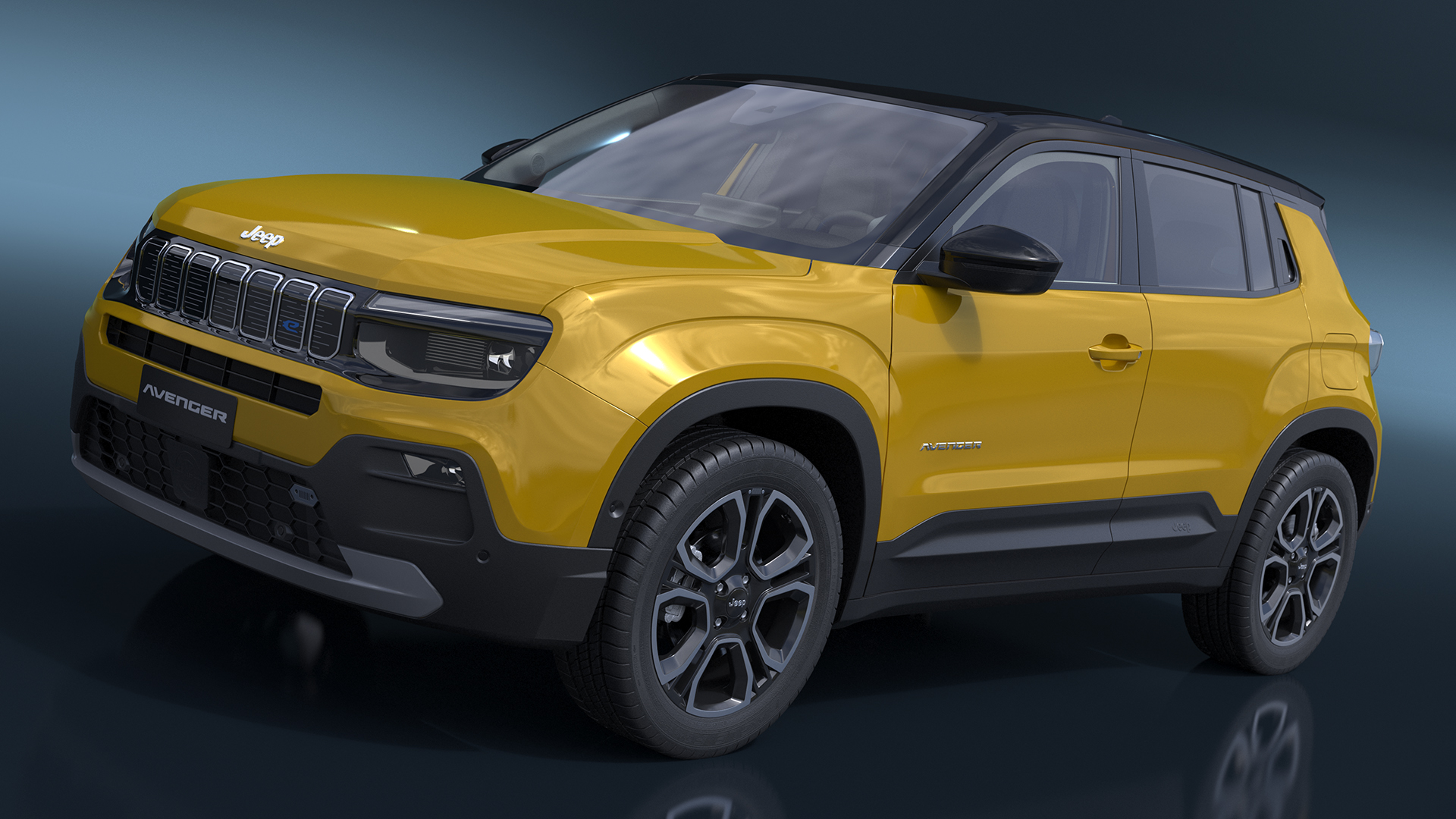 3D model Crossover Jeep Avenger Yellow Simplified