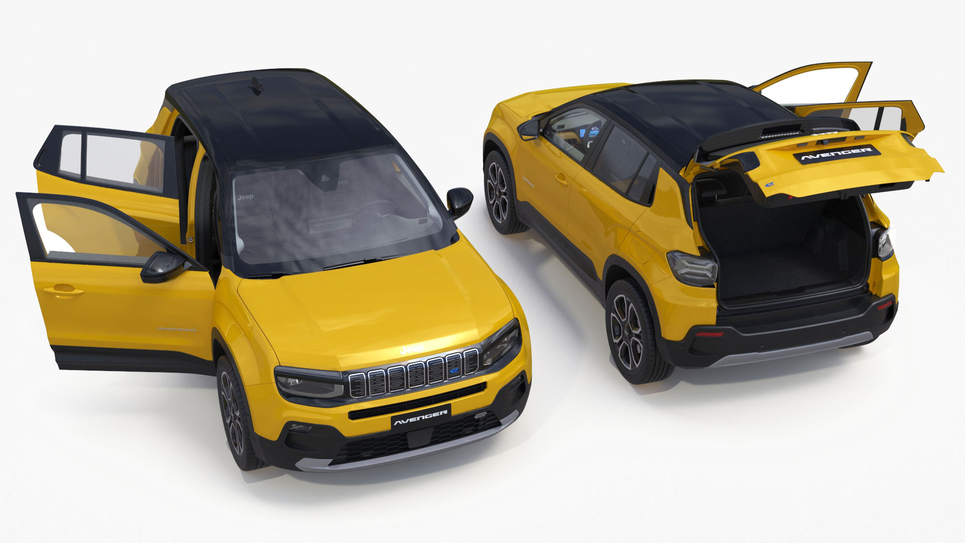 3D model Crossover Jeep Avenger Yellow Simplified