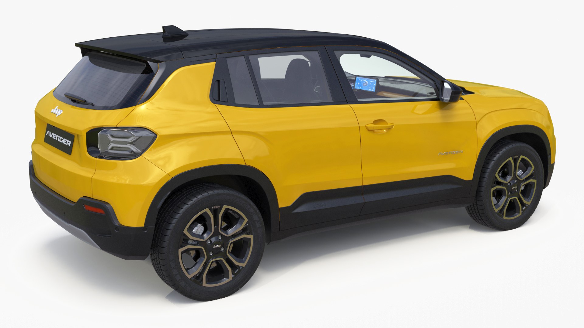 3D model Crossover Jeep Avenger Yellow Simplified