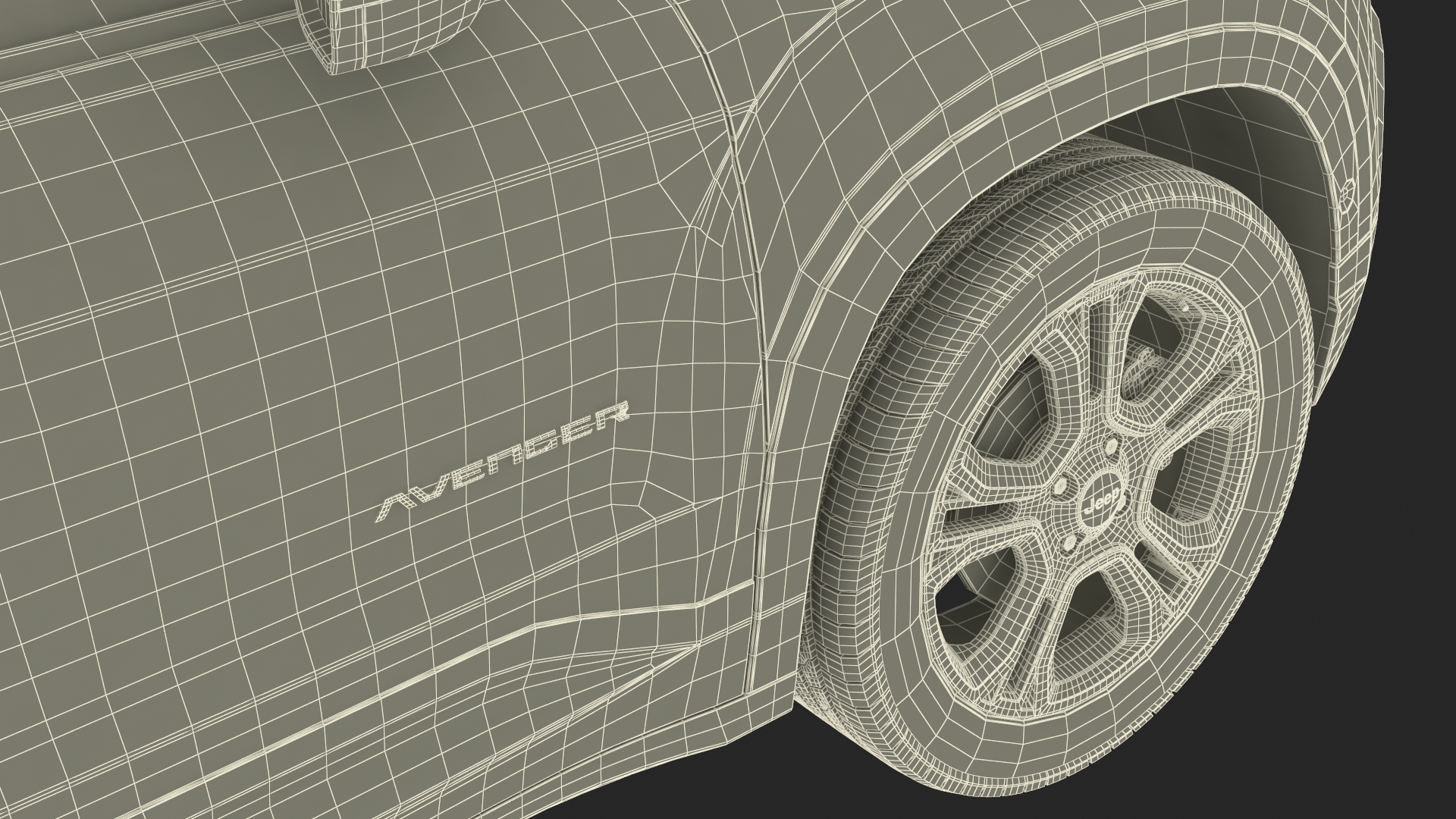 3D model Crossover Jeep Avenger Yellow Simplified