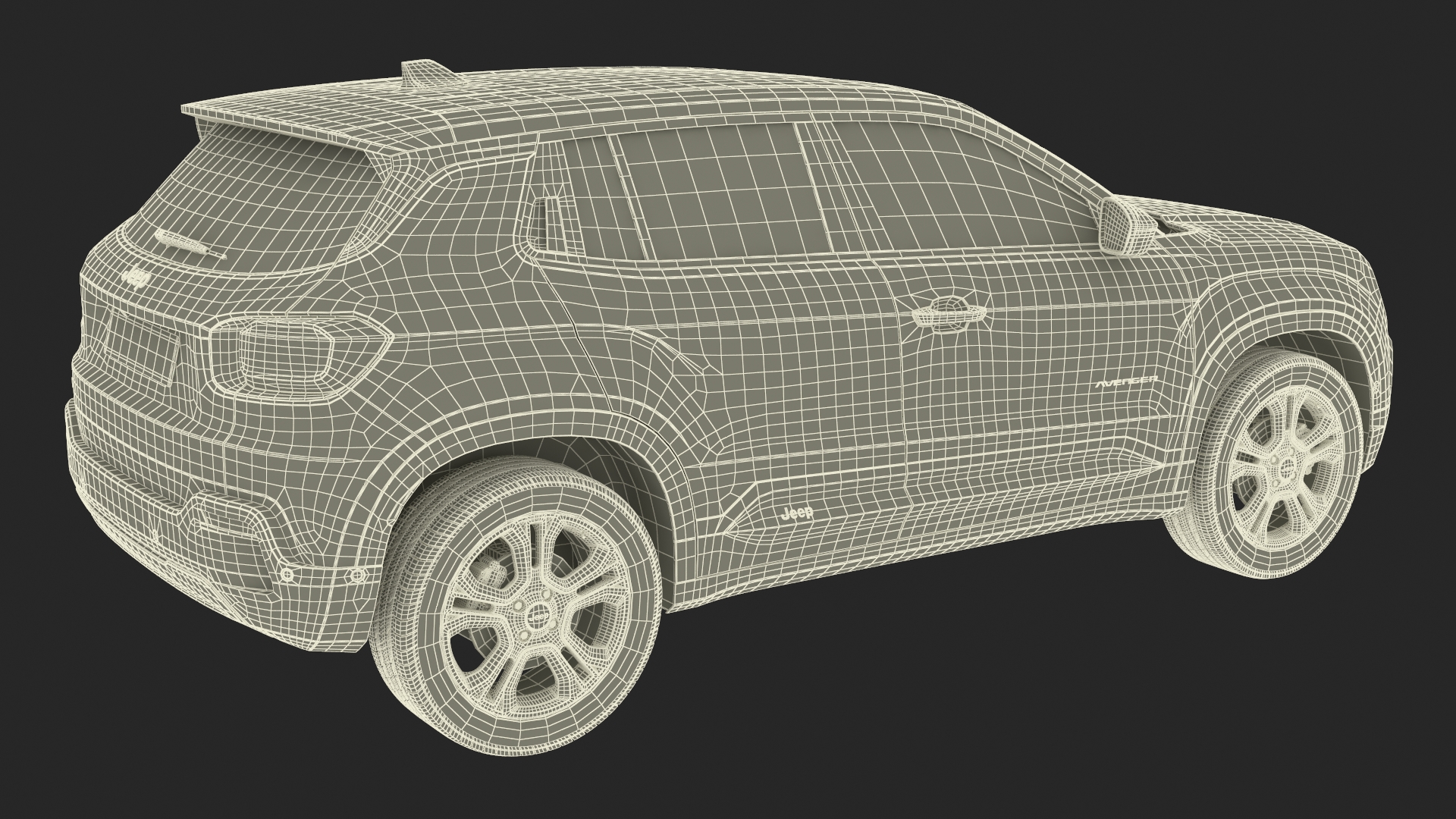 3D model Crossover Jeep Avenger Yellow Simplified