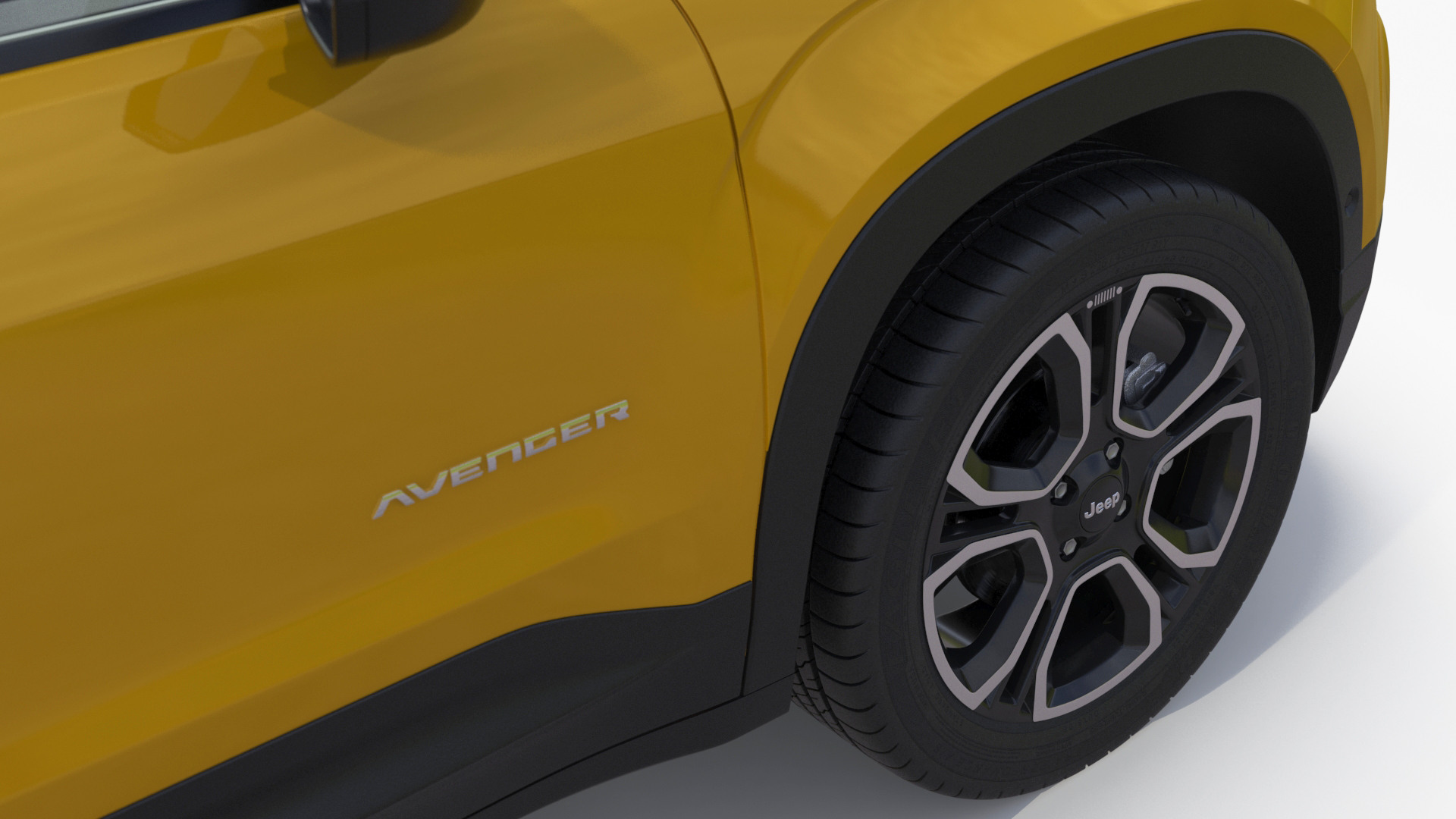 3D model Crossover Jeep Avenger Yellow Simplified