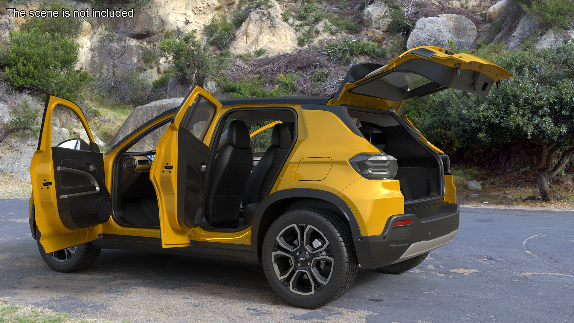 3D model Crossover Jeep Avenger Yellow Simplified