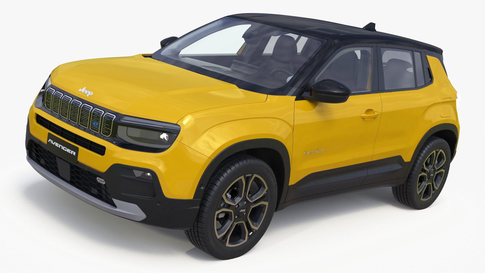 3D model Crossover Jeep Avenger Yellow Simplified