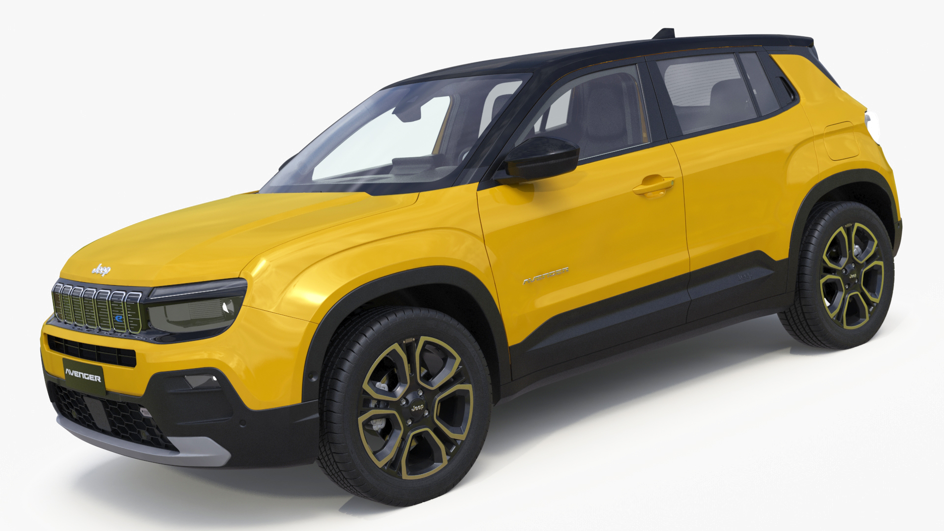 3D model Crossover Jeep Avenger Yellow Simplified