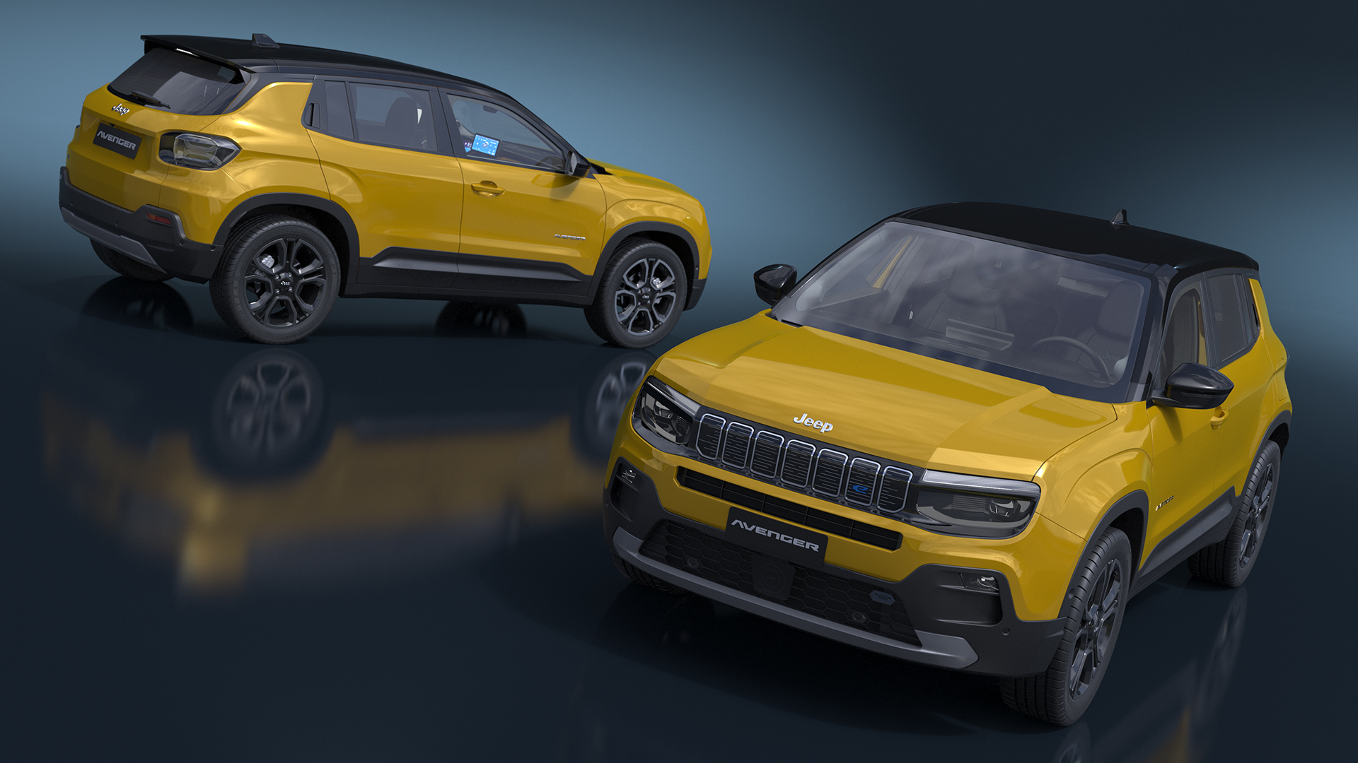 3D model Crossover Jeep Avenger Yellow Simplified