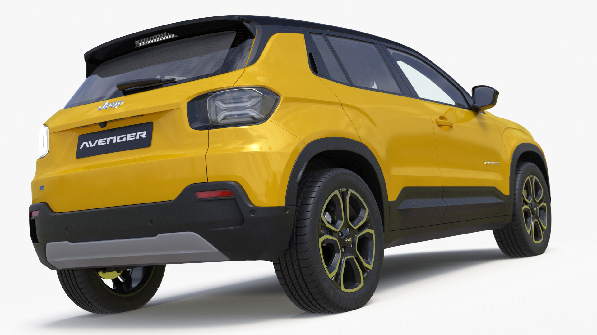 3D model Crossover Jeep Avenger Yellow Simplified