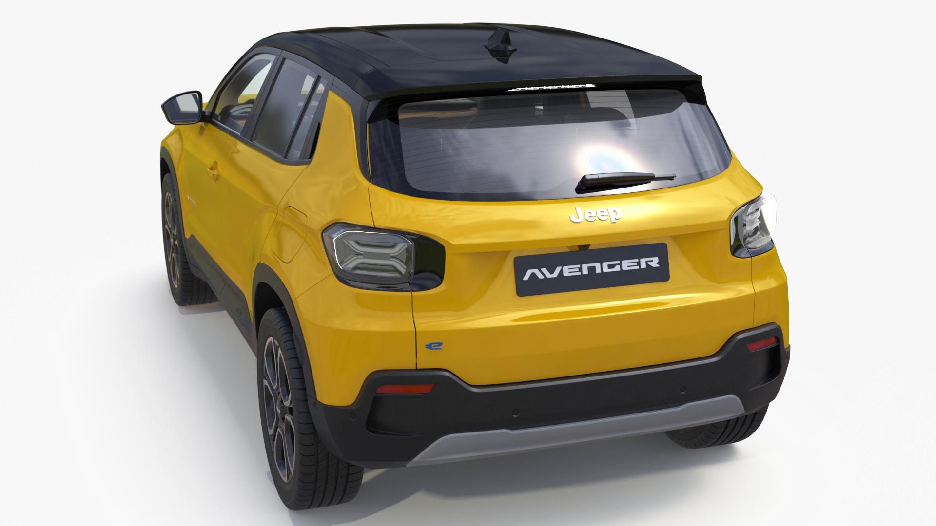 3D model Crossover Jeep Avenger Yellow Simplified