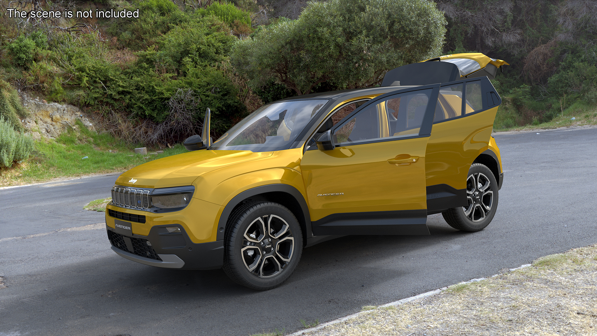 3D model Crossover Jeep Avenger Yellow Simplified