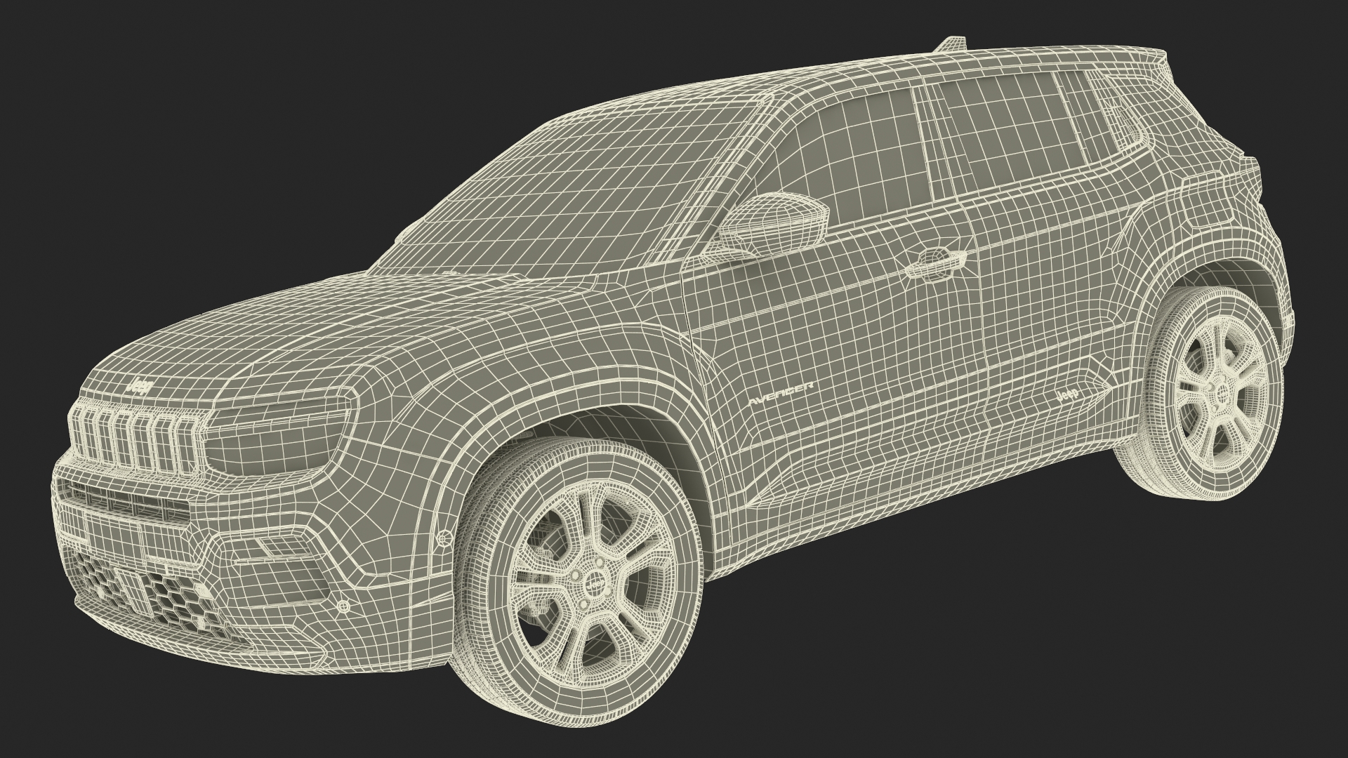 3D model Crossover Jeep Avenger Yellow Simplified