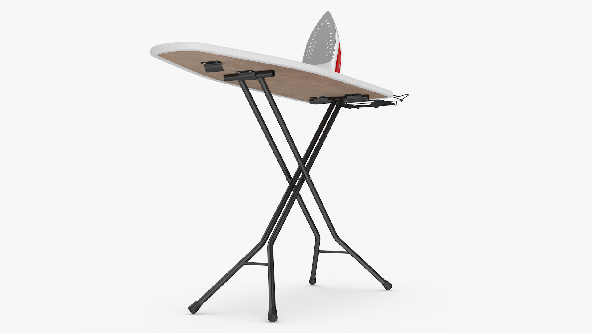 Red Electric Iron on Ironing Board 3D model