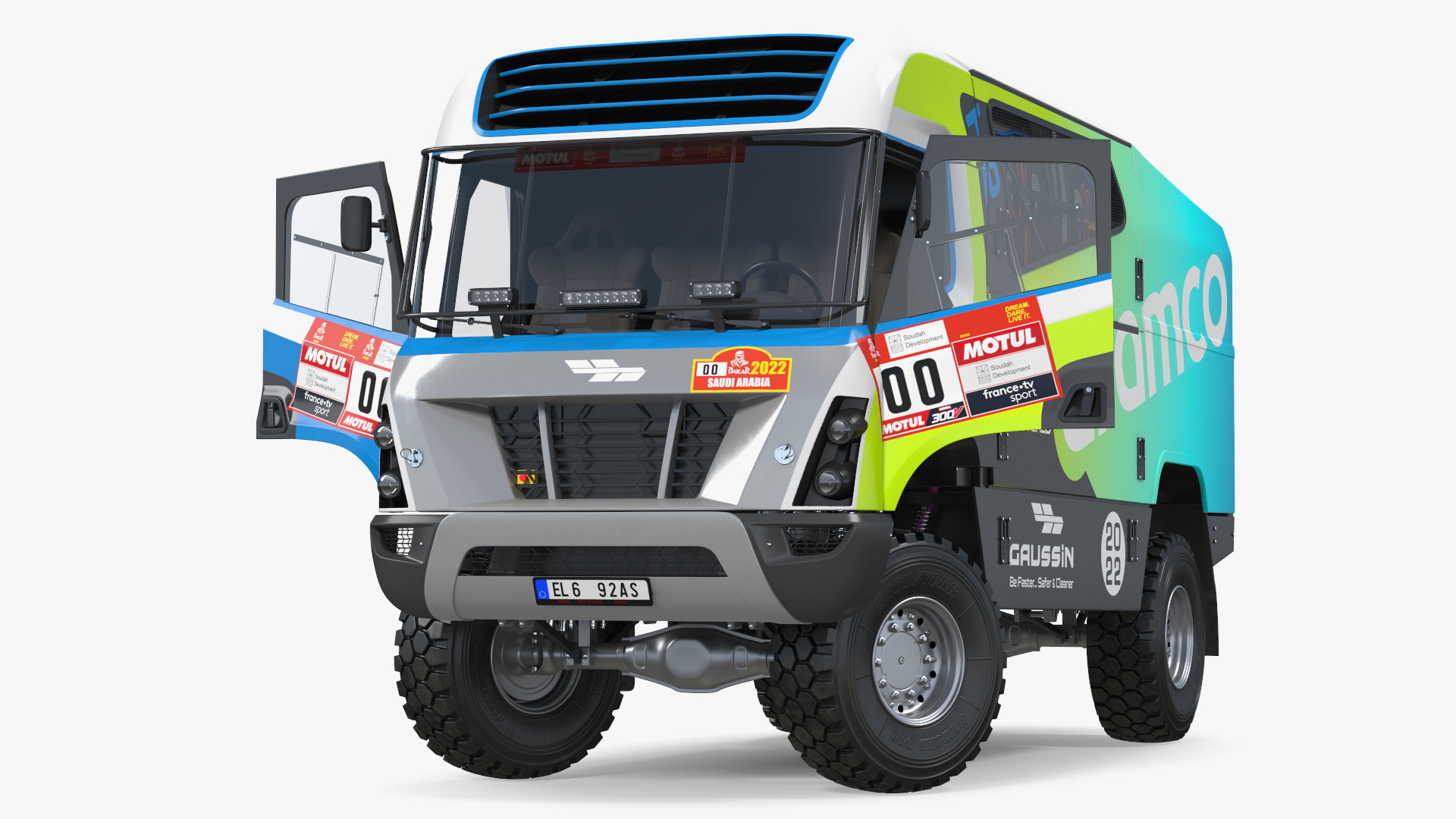 3D model Racing Truck Gaussin H2 Simple Interior Rigged for Cinema 4D