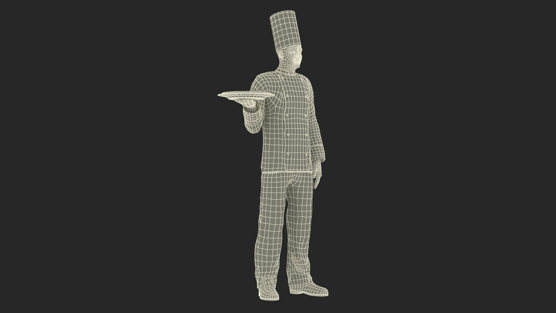 3D model Chef with Pizza