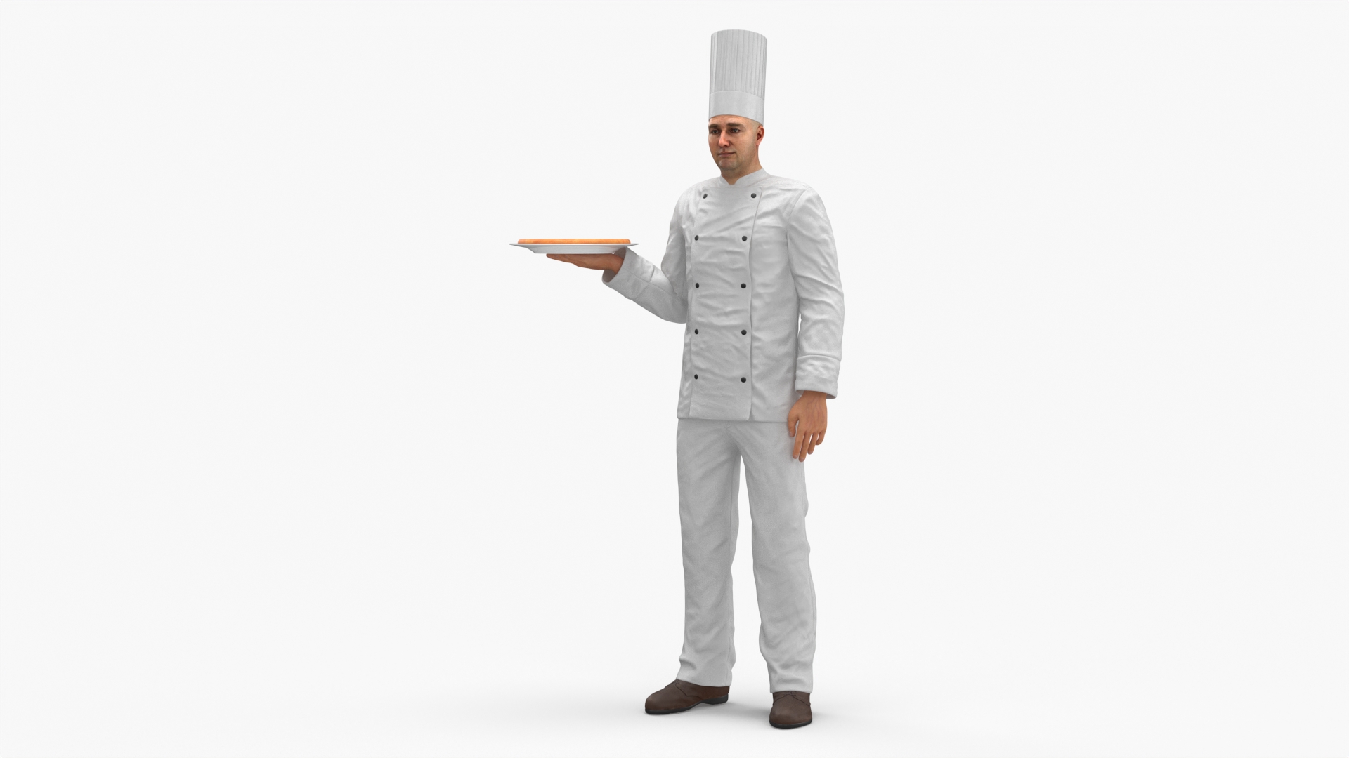 3D model Chef with Pizza