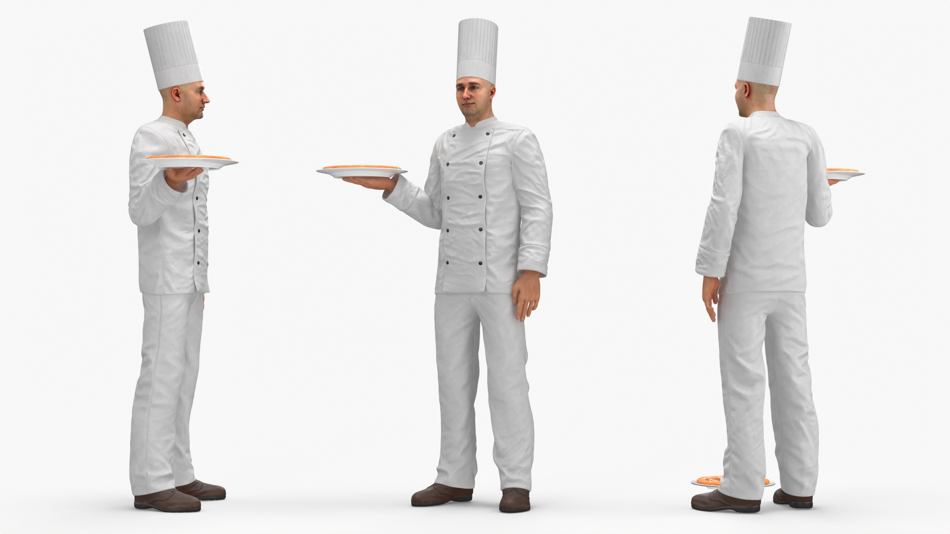 3D model Chef with Pizza