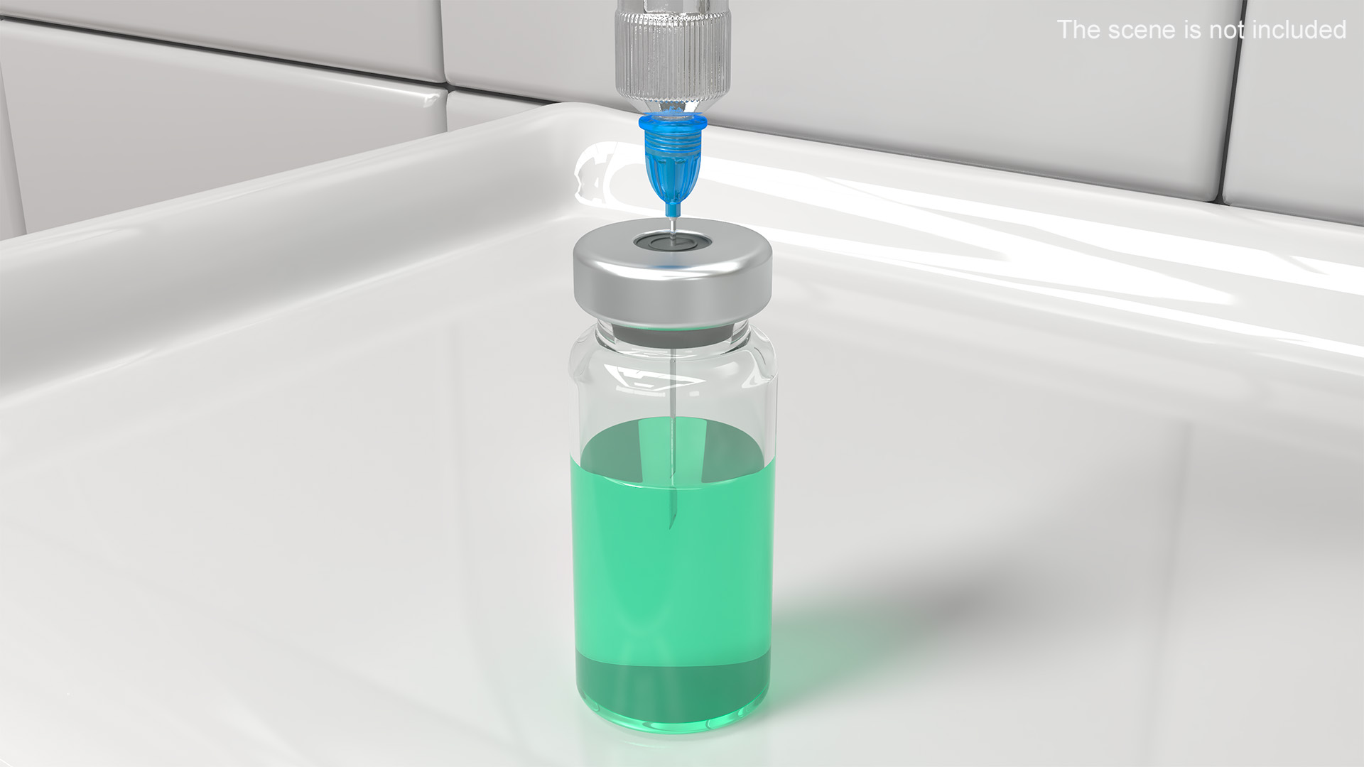 Medicine Sterile Vial 10ml Green 3D