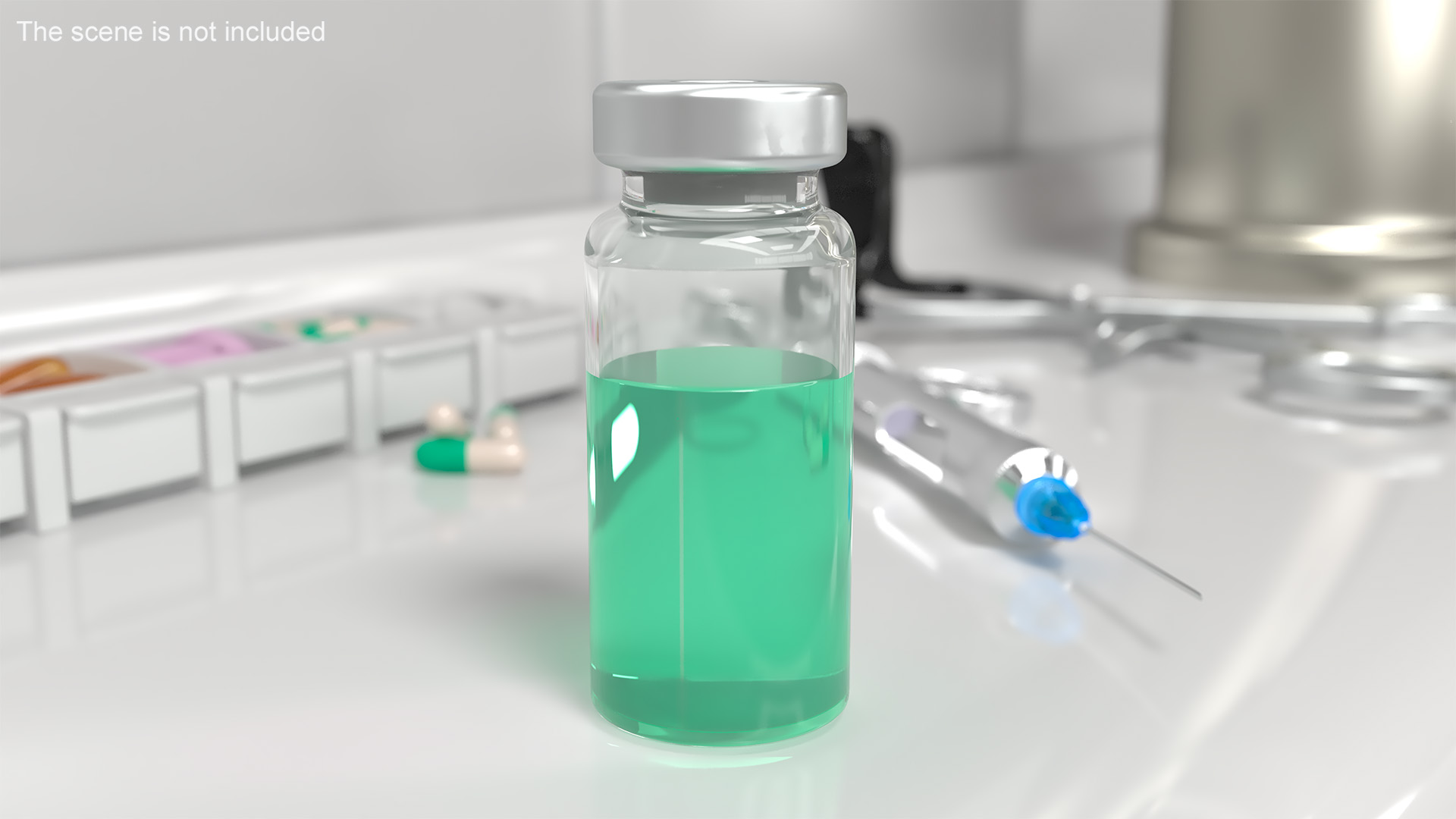 Medicine Sterile Vial 10ml Green 3D