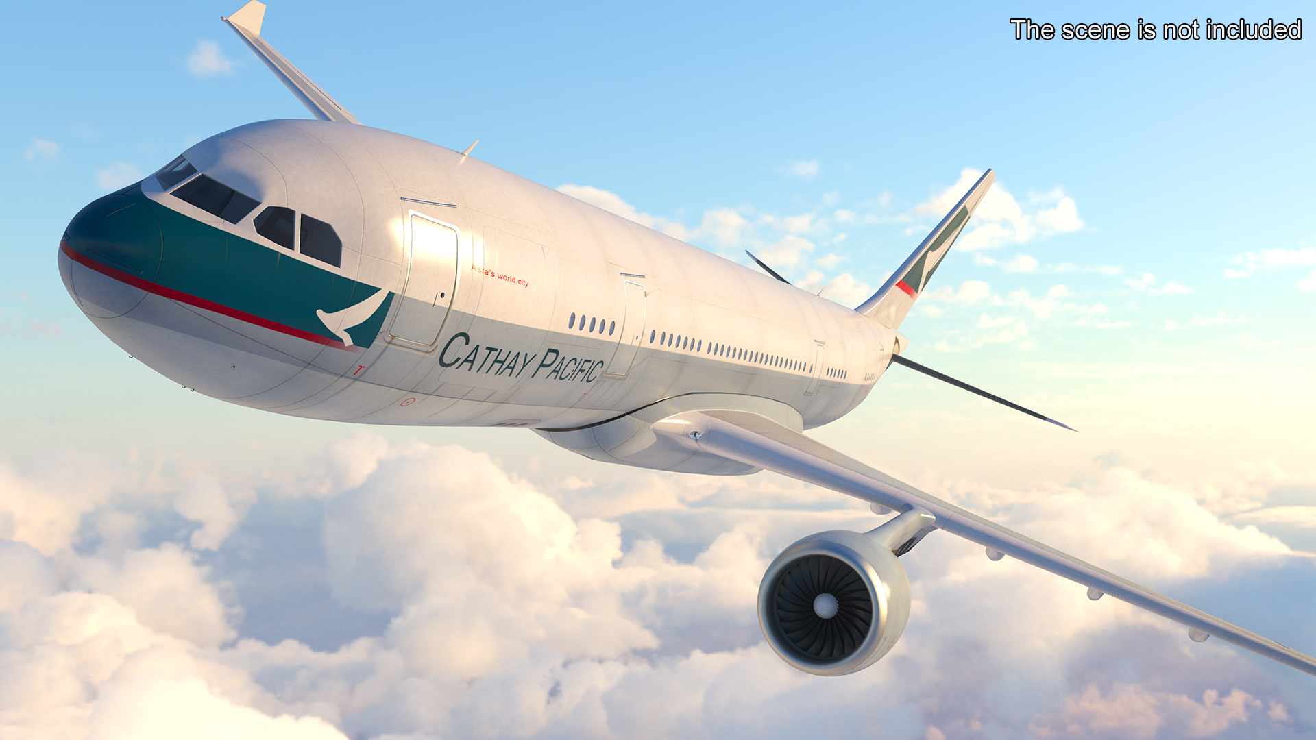 3D Cathay Pacific Airbus A330 Rigged model