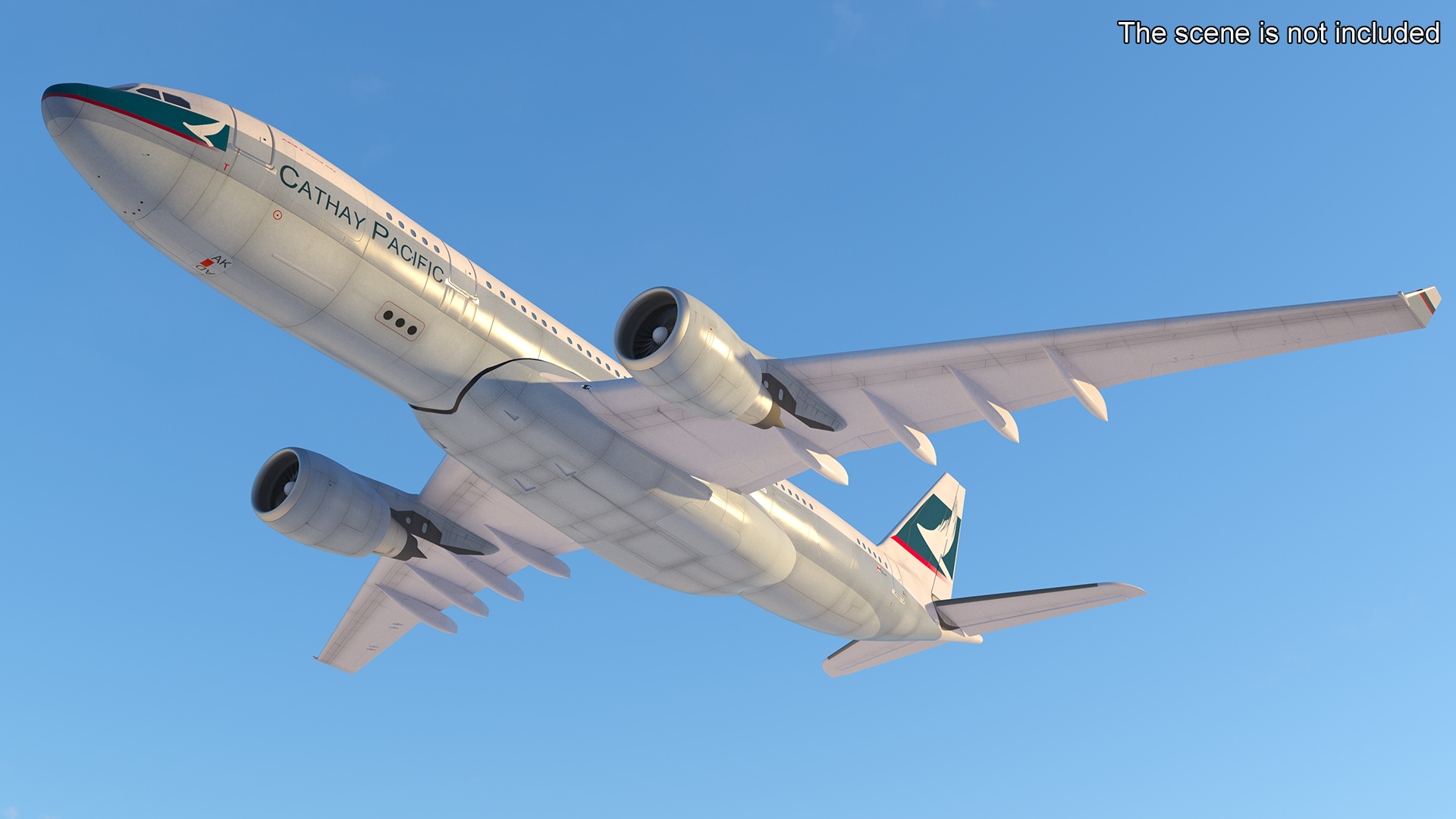 3D Cathay Pacific Airbus A330 Rigged model