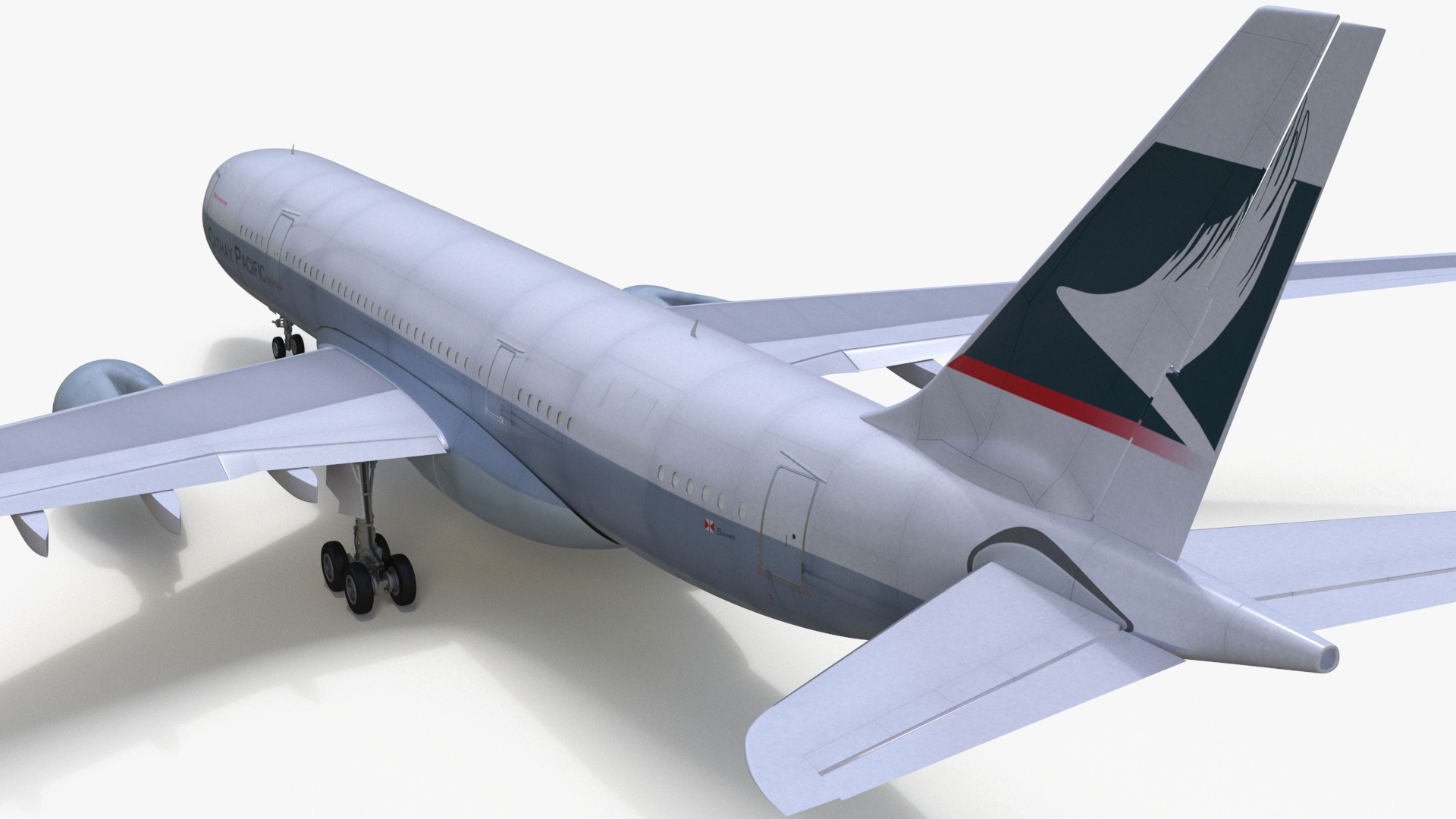 3D Cathay Pacific Airbus A330 Rigged model