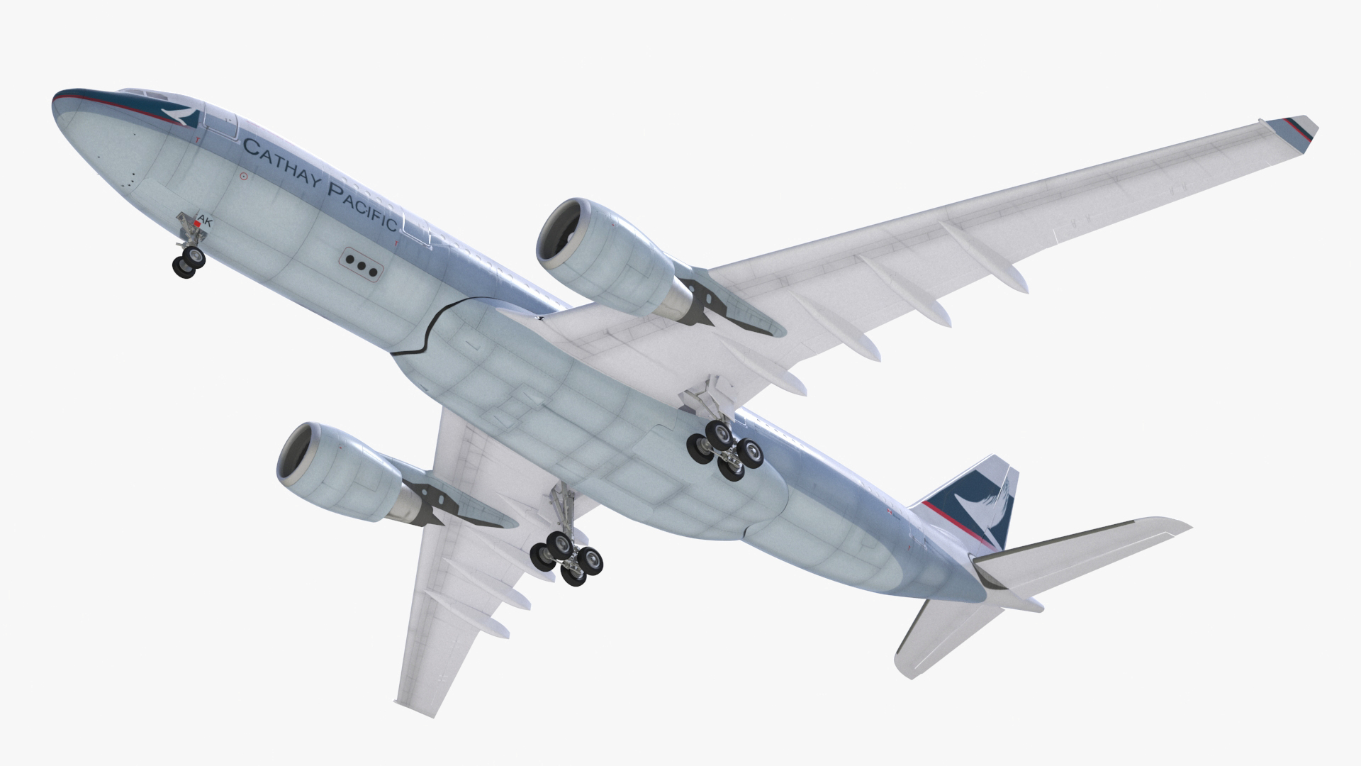 3D Cathay Pacific Airbus A330 Rigged model