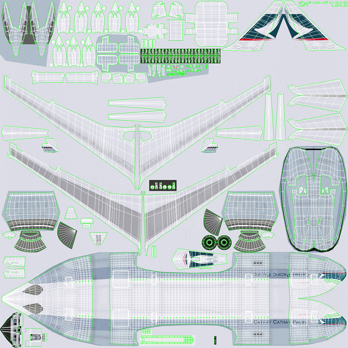 3D Cathay Pacific Airbus A330 Rigged model