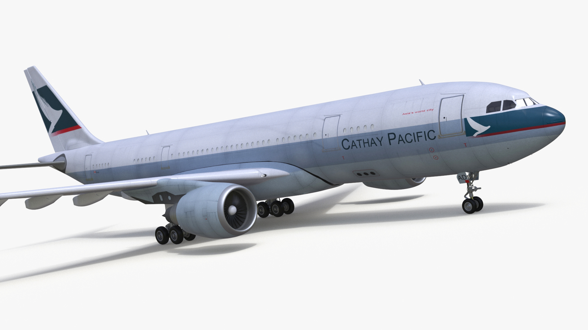 3D Cathay Pacific Airbus A330 Rigged model